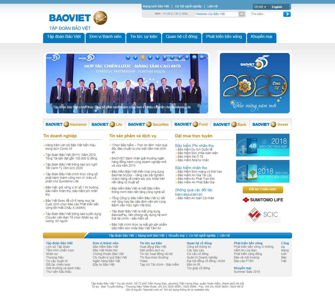 Thiết kế web công ty bảo hiểm - baoviet.com.vn