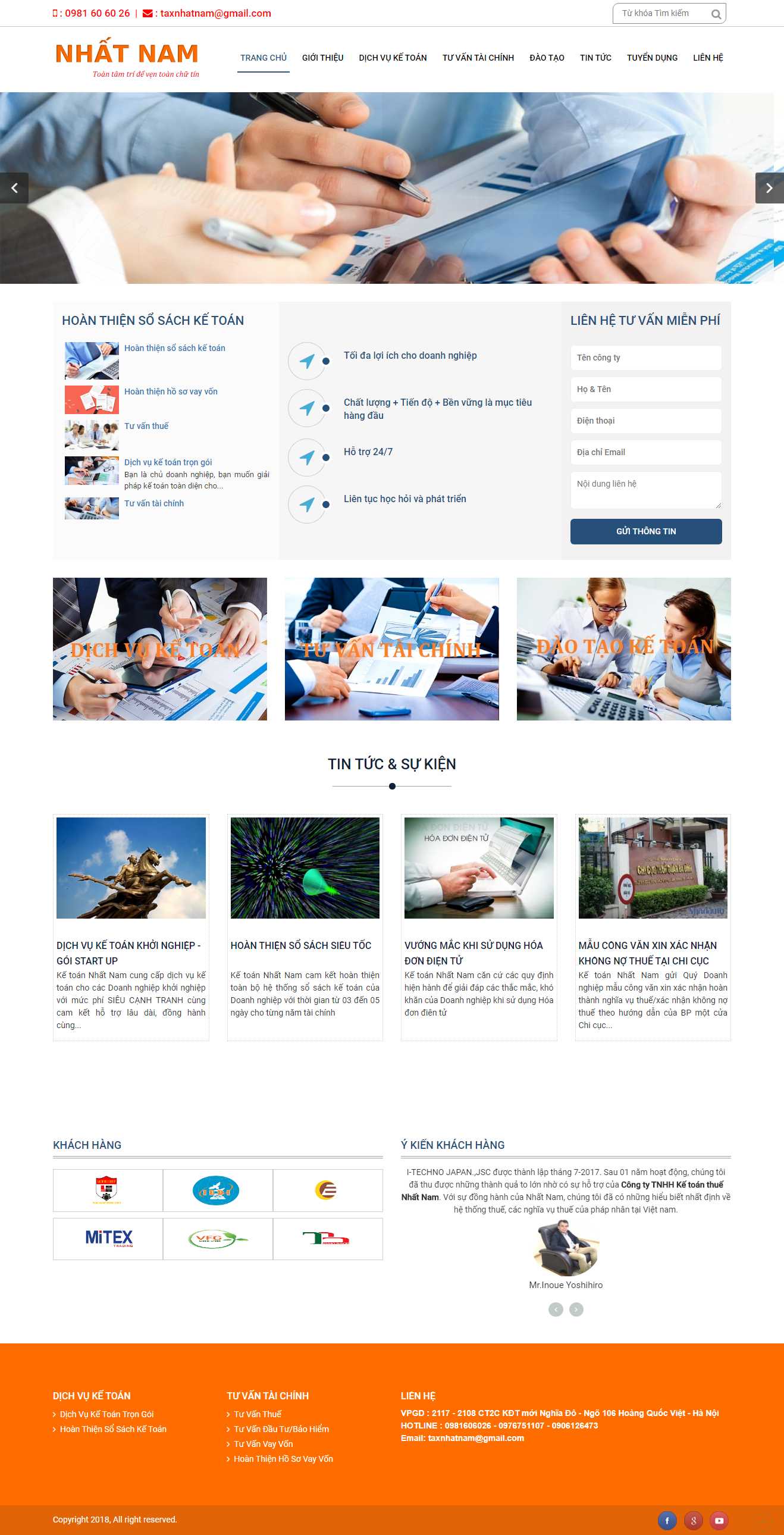 Thiết kế web công ty kế toán - ketoannhatnam.com