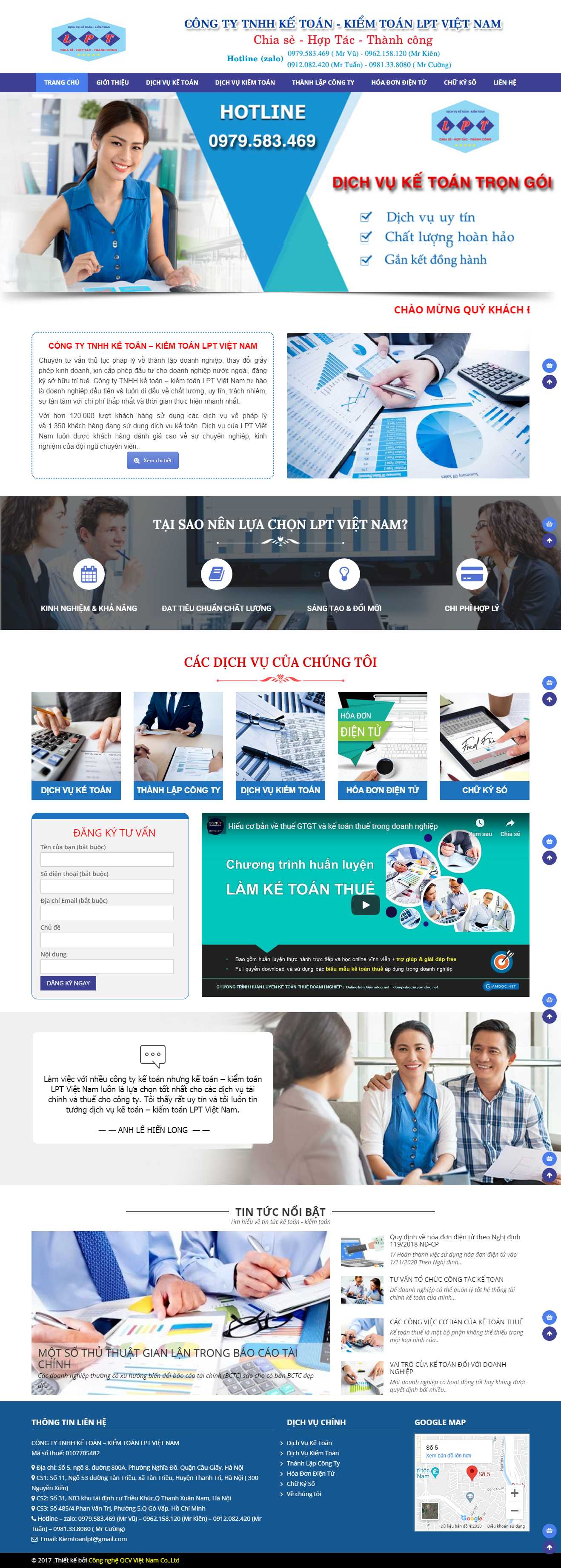 Thiết kế web công ty kế toán - ketoanlpt.com