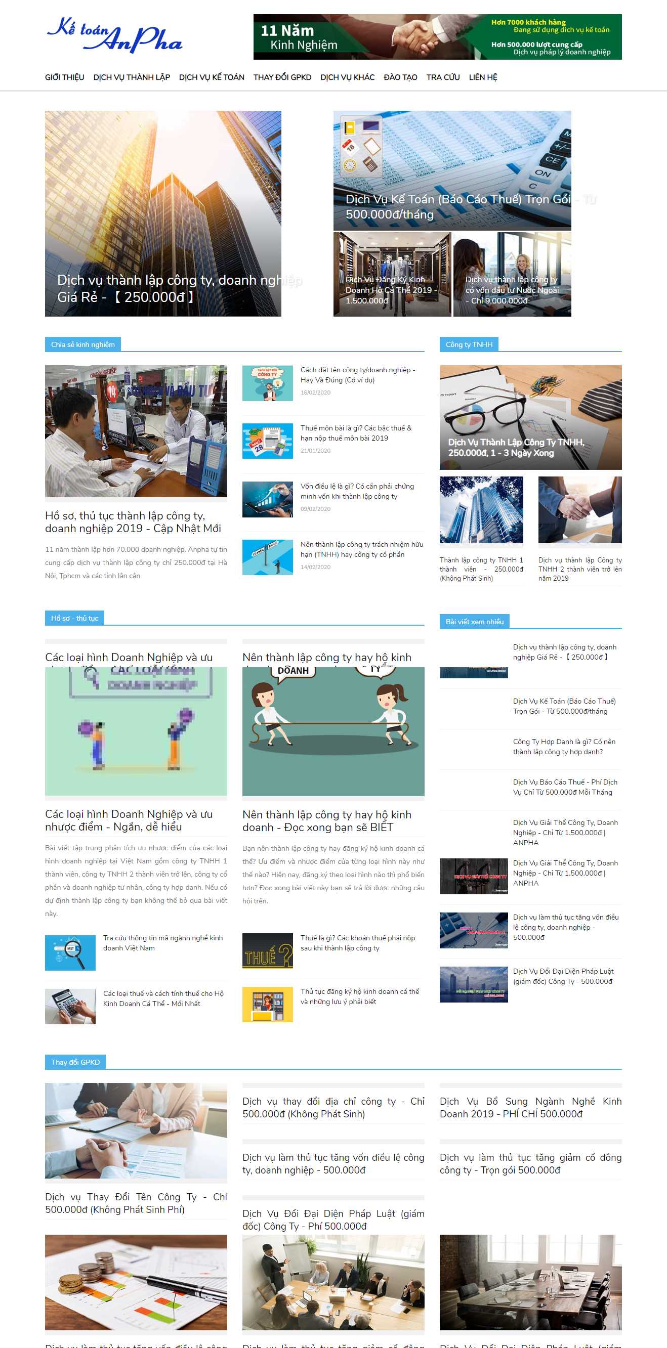 Thiết kế web công ty kế toán - ketoananpha.vn