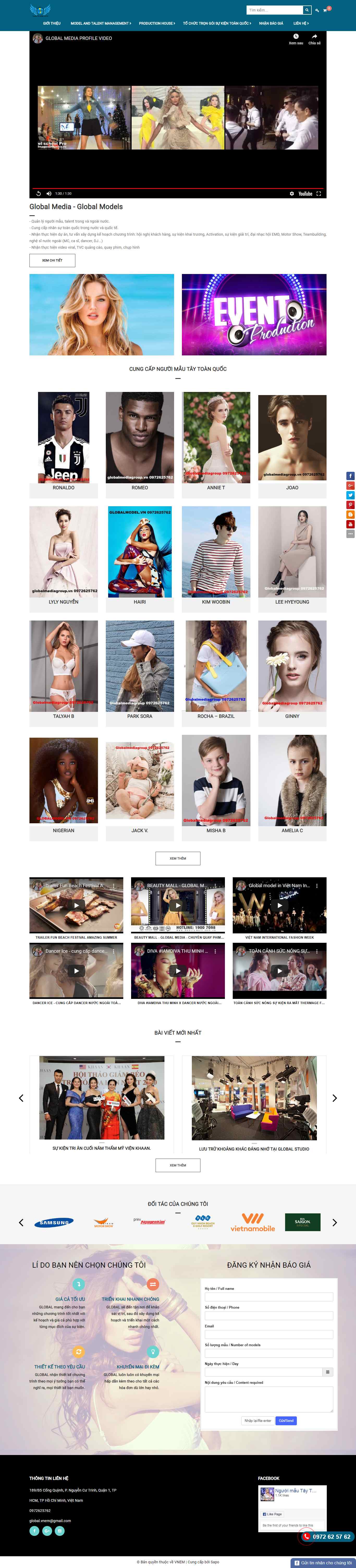 Thiết kế web công ty người mẫu model - nguoimautay.com