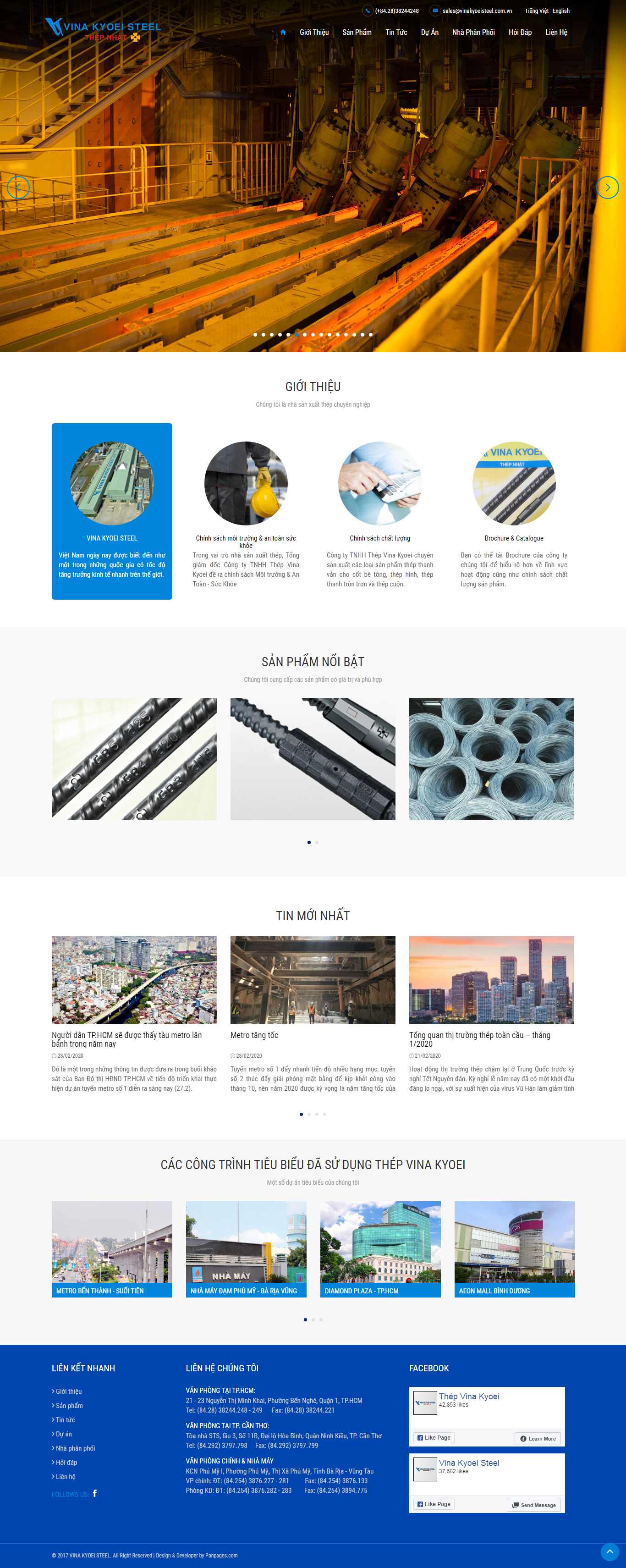 Thiết kế web công ty thép - www.vinakyoeisteel.com.vn