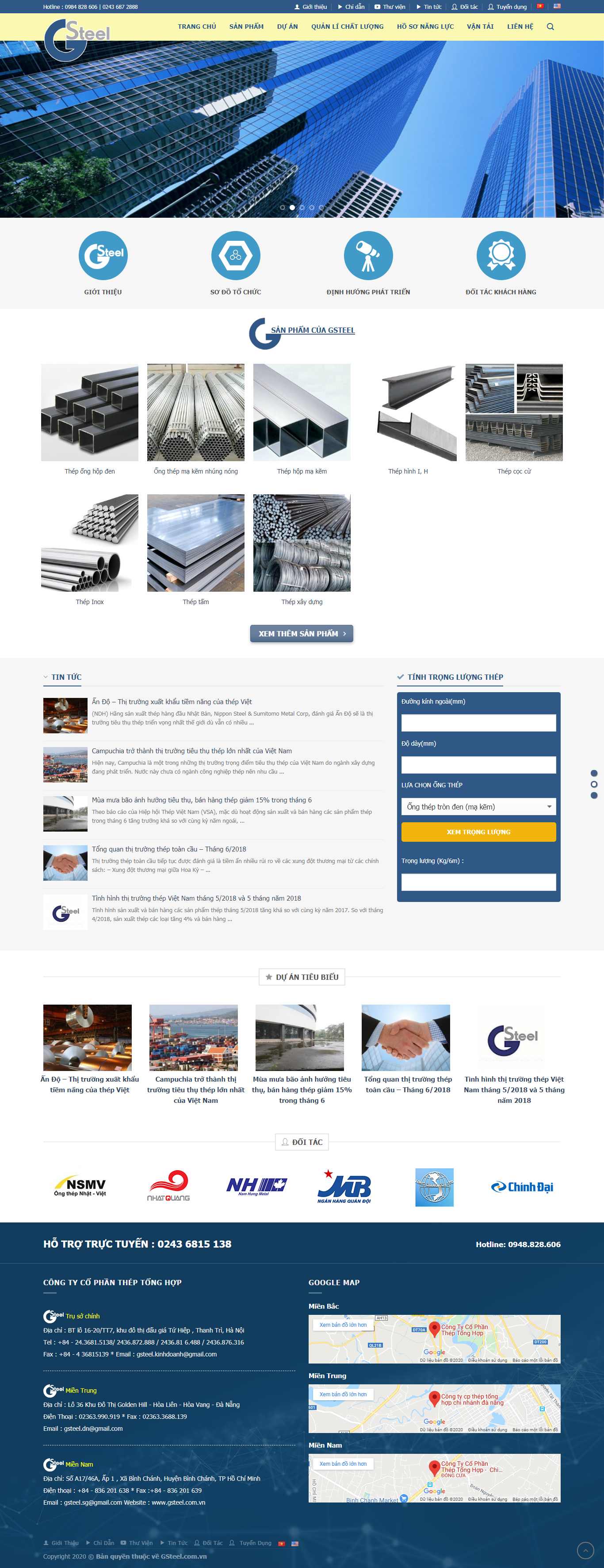 Thiết kế web công ty thép - gsteel.com.vn