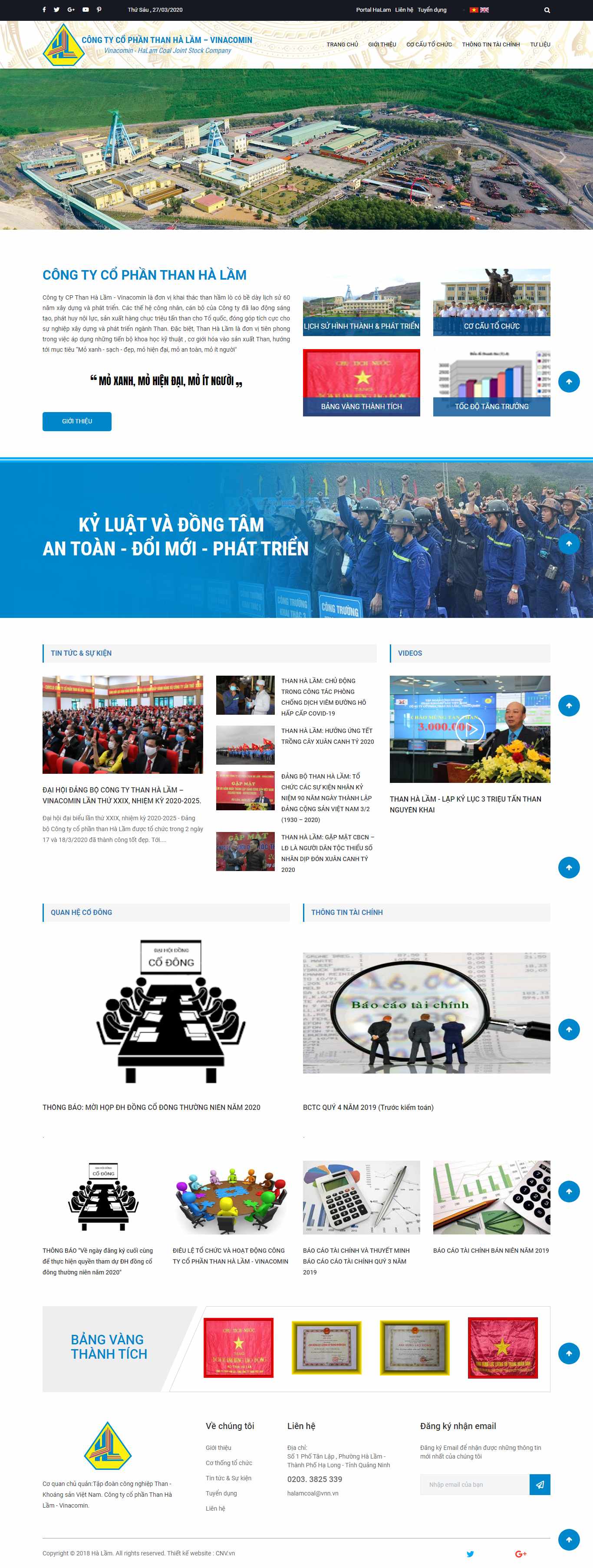 Thiết kế web công ty than - halamcoal.com.vn