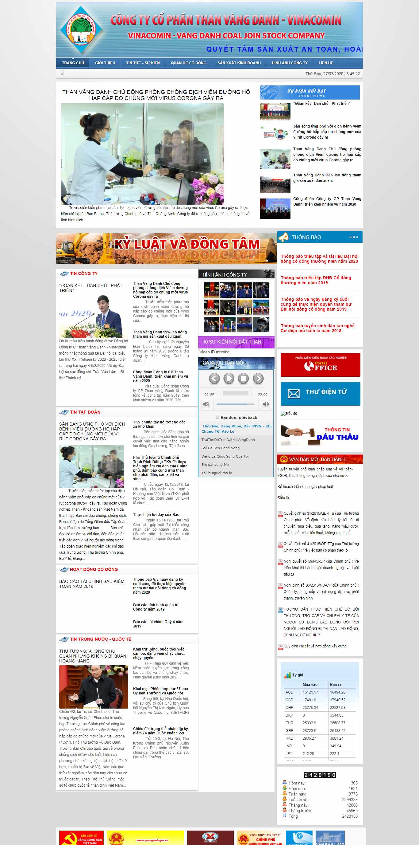 Thiết kế web công ty than - www.vangdanhcoal.com.vn