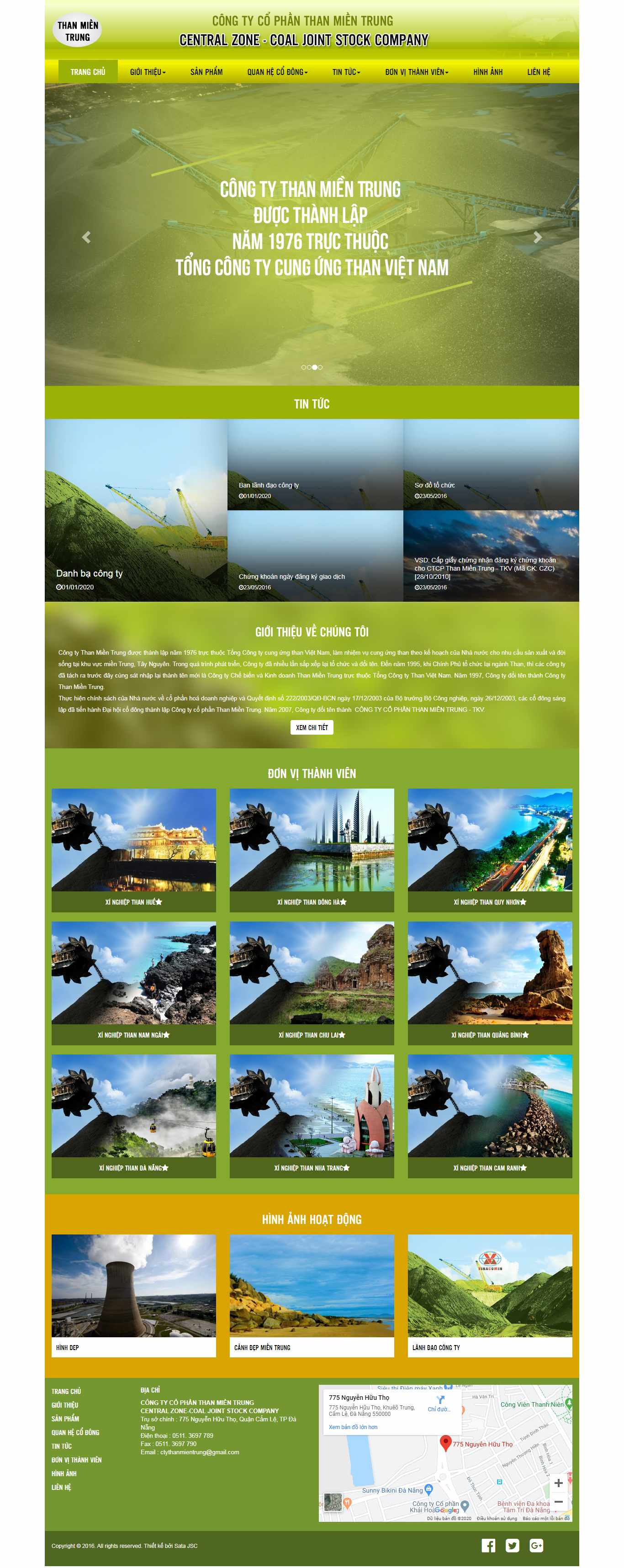 Thiết kế web công ty than - thanmientrung.vn
