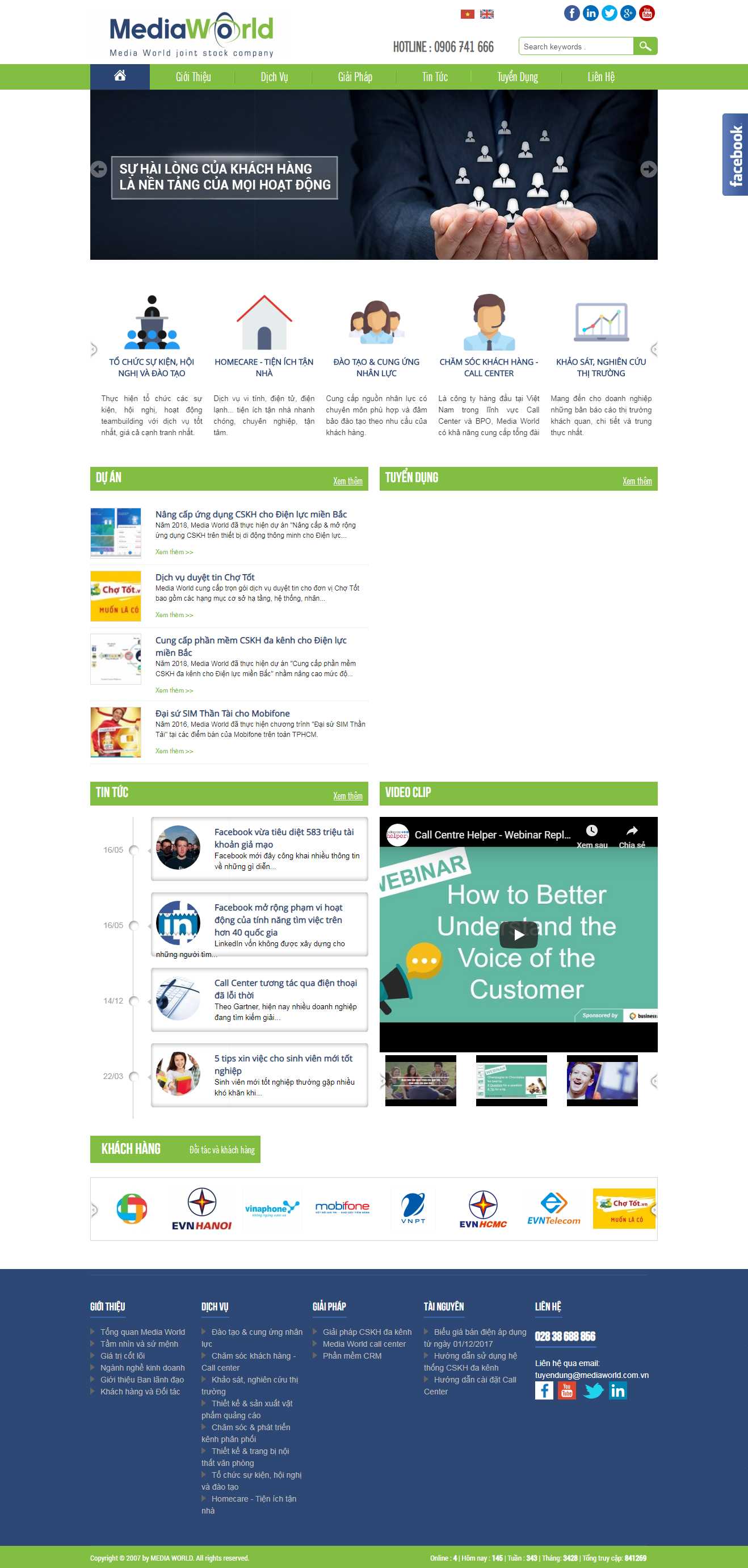 Thiết kế web công ty truyền thông - mediaworld.com.vn