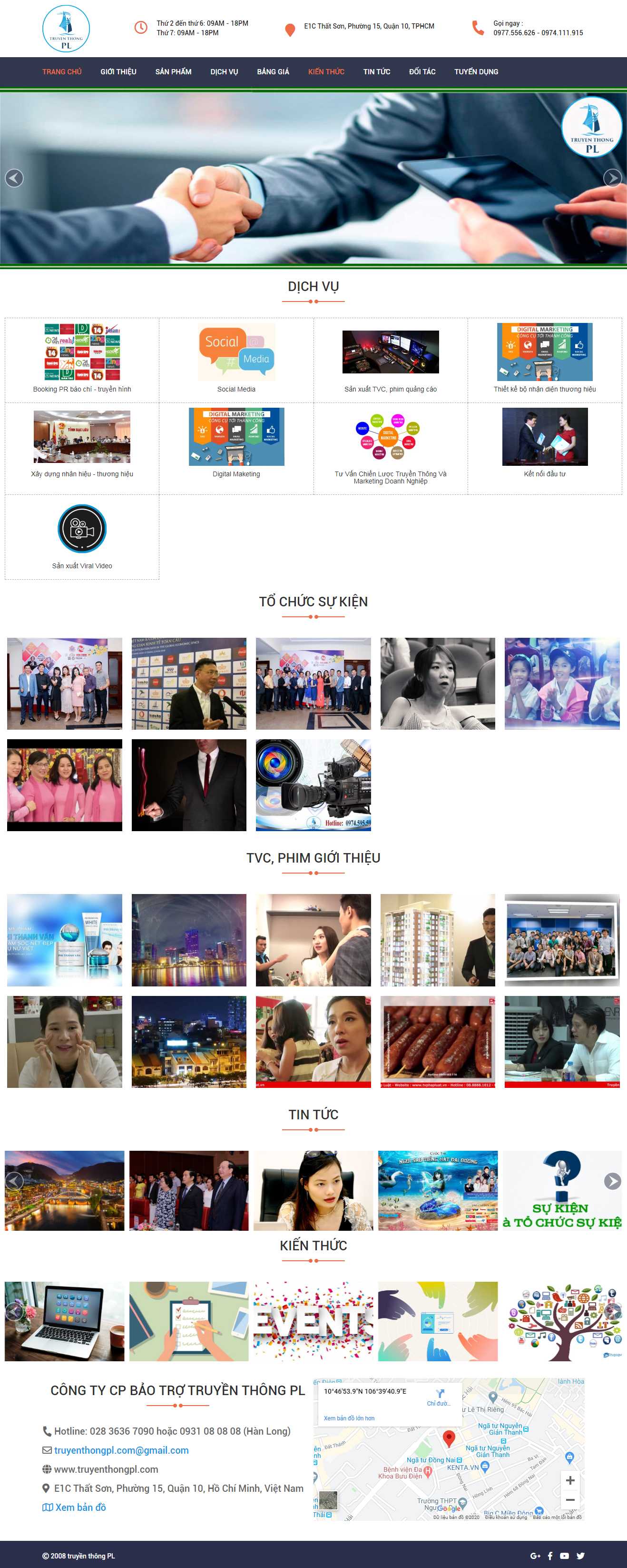 Thiết kế web công ty truyền thông - truyenthongpl.com