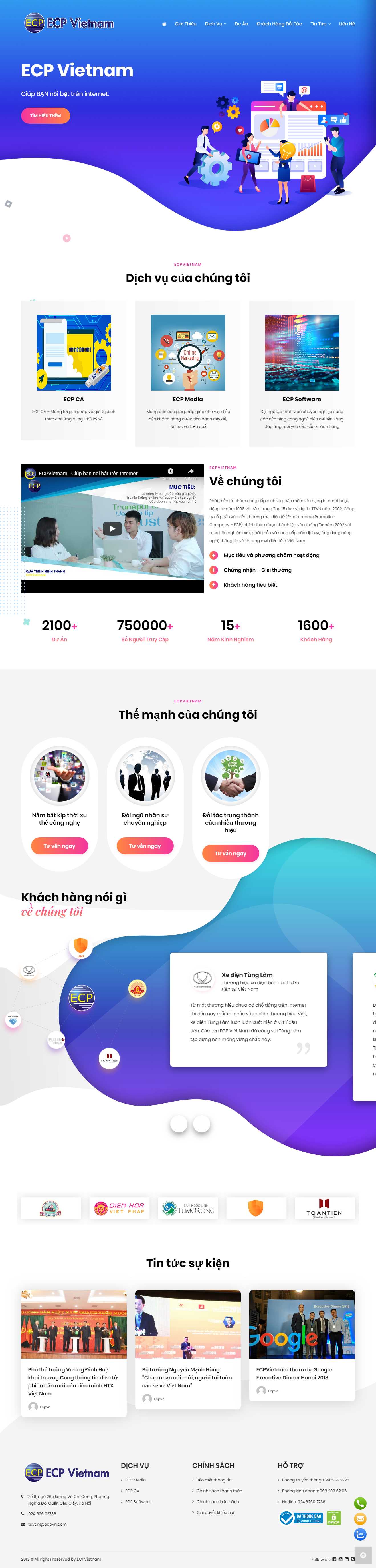 Thiết kế web công ty truyền thông - ecpvn.com
