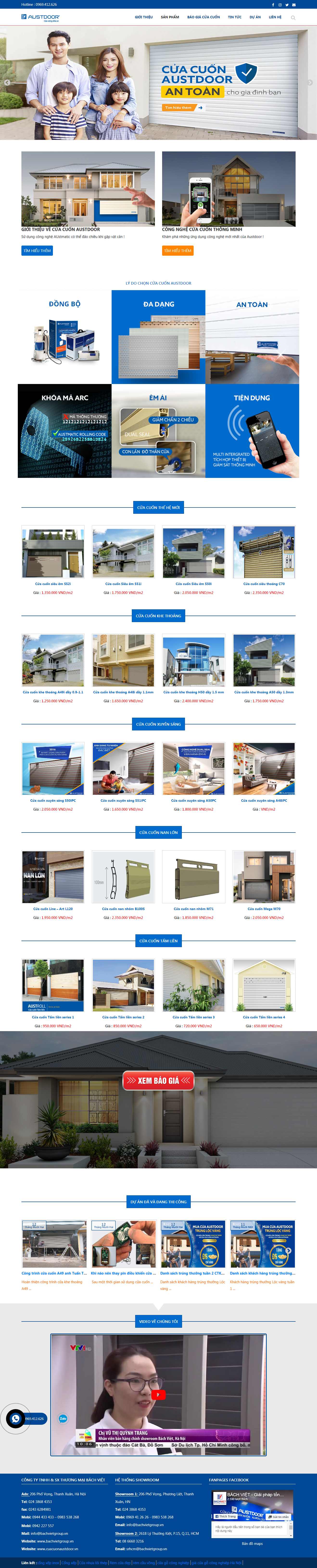 Thiết kế web cửa cuốn - cuacuonaustdoor.vn