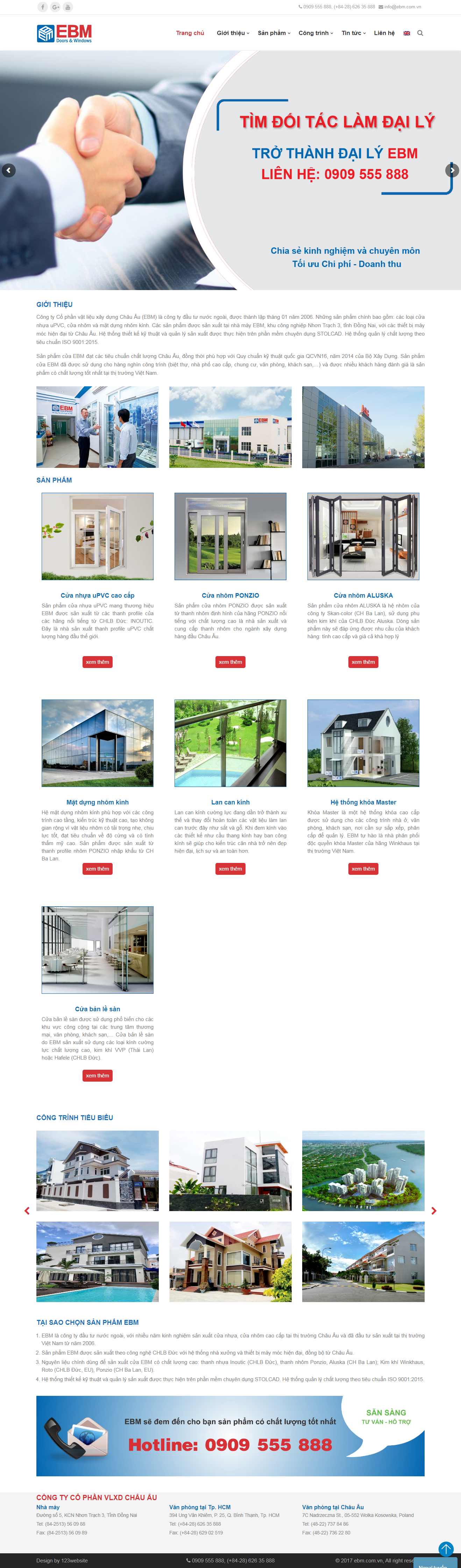 Thiết kế web cửa nhựa - ebm.com.vn