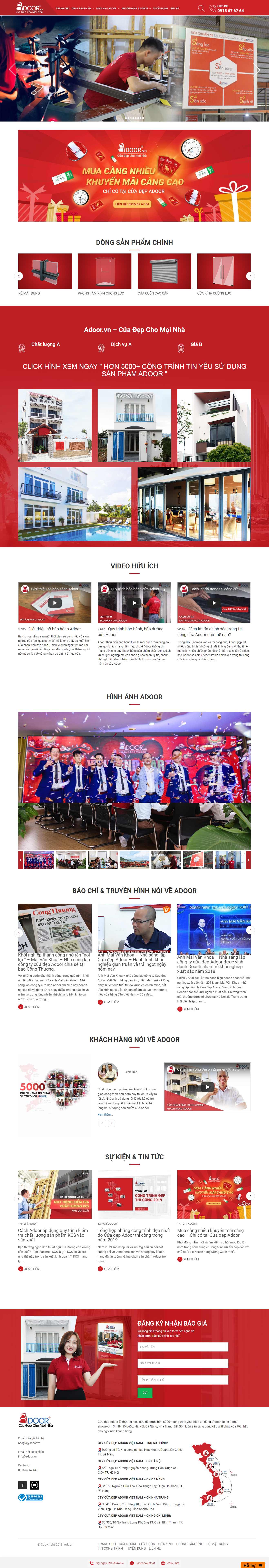 Thiết kế web cửa nhựa - adoor.vn