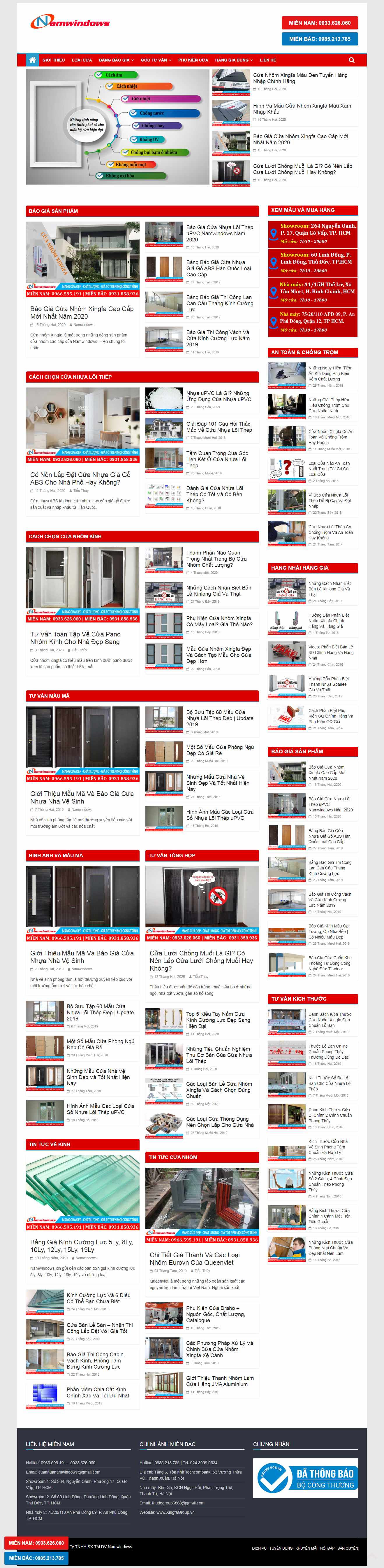 Thiết kế web cửa nhựa - cuanhuanamwindows.com