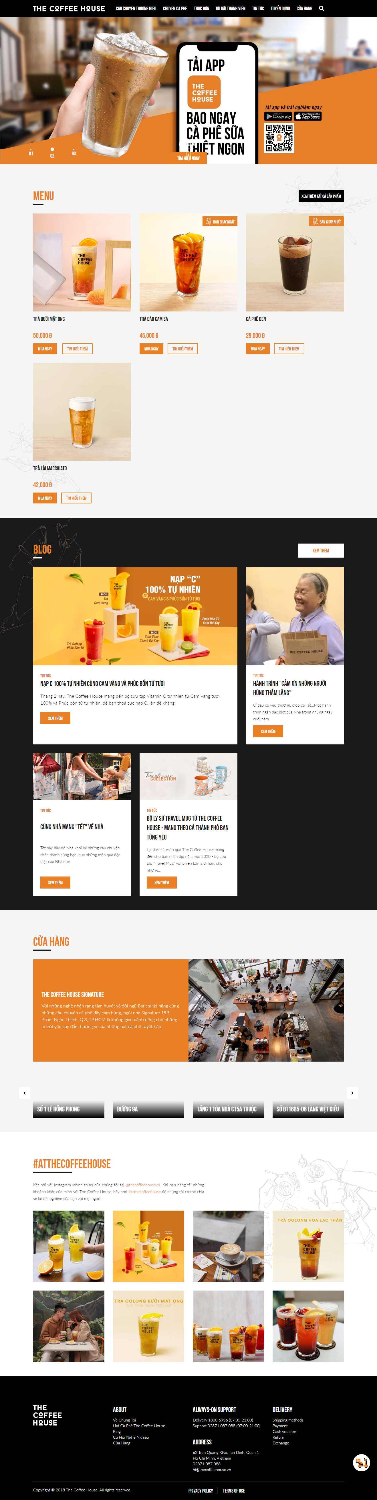 Thiết kế web cafe - www.thecoffeehouse.com