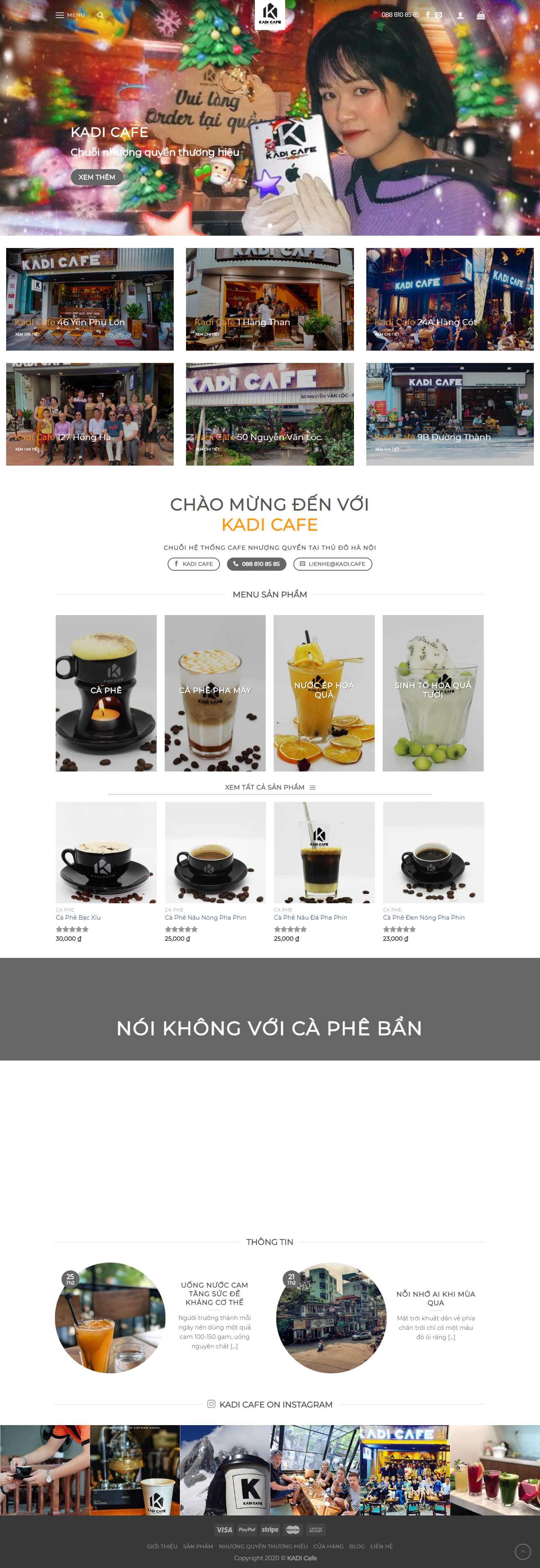 Thiết kế web cafe - kadi.cafe