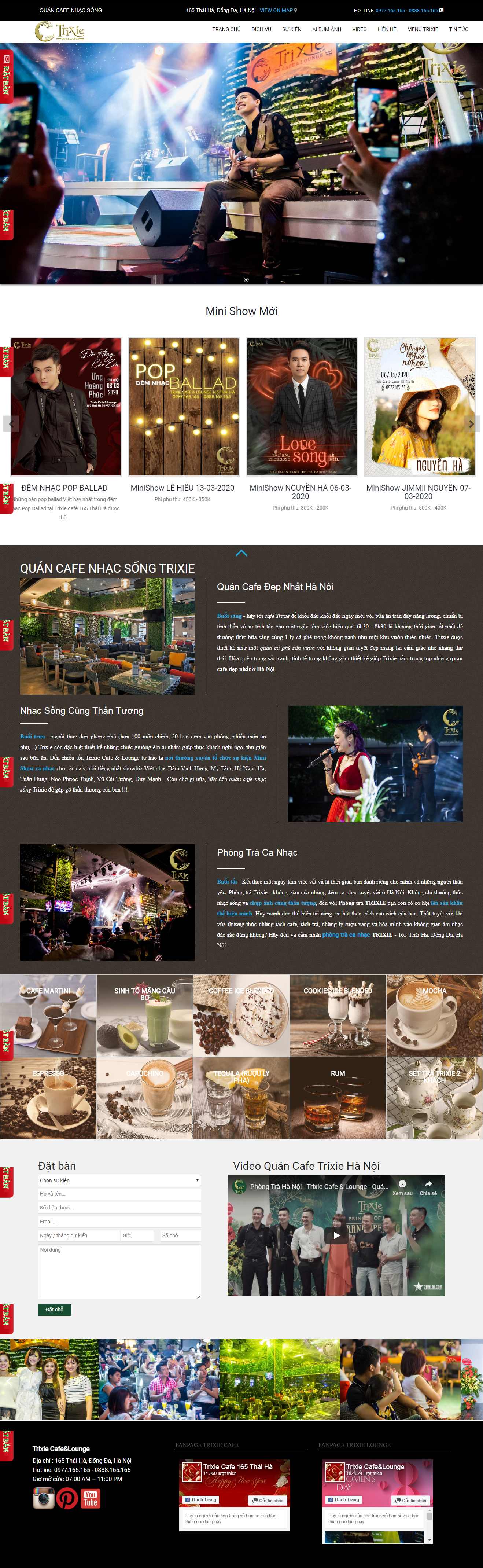 Thiết kế web cafe - trixie.com.vn