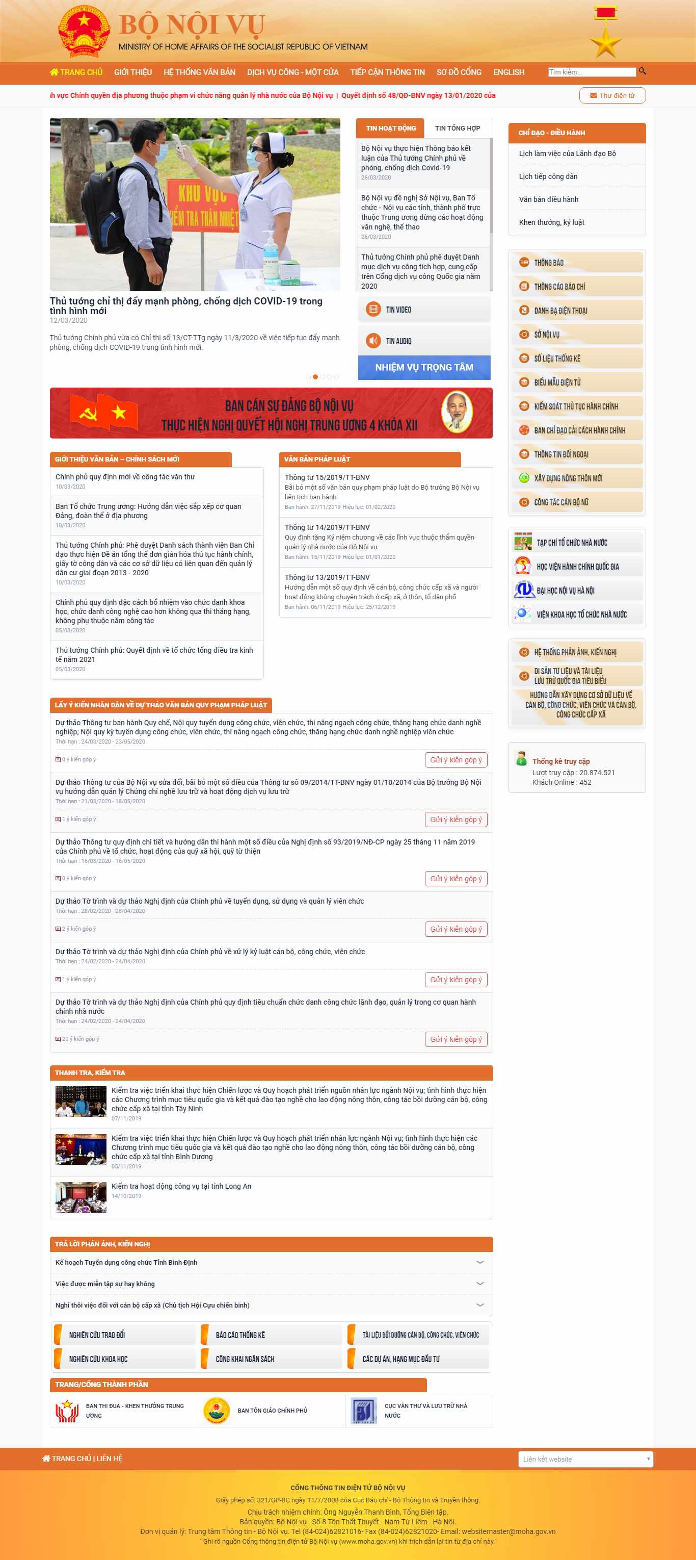 Thiết kế web chính phủ điện tử - moha.gov.vn