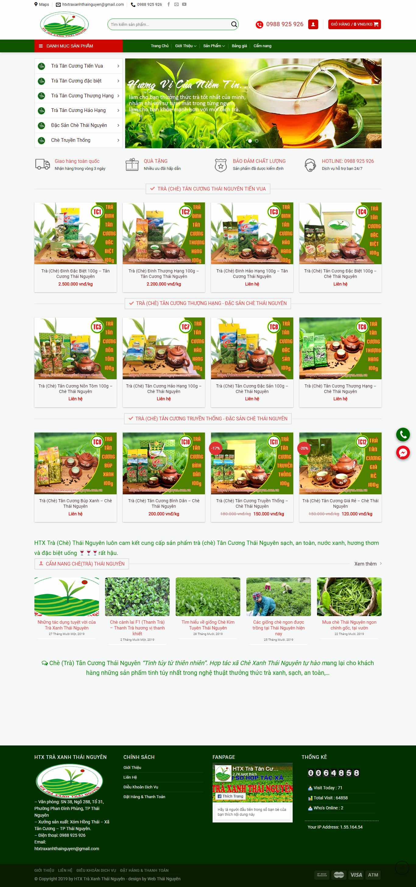 Thiết kế web chè thái nguyên - chetancuongthainguyen.com.vn