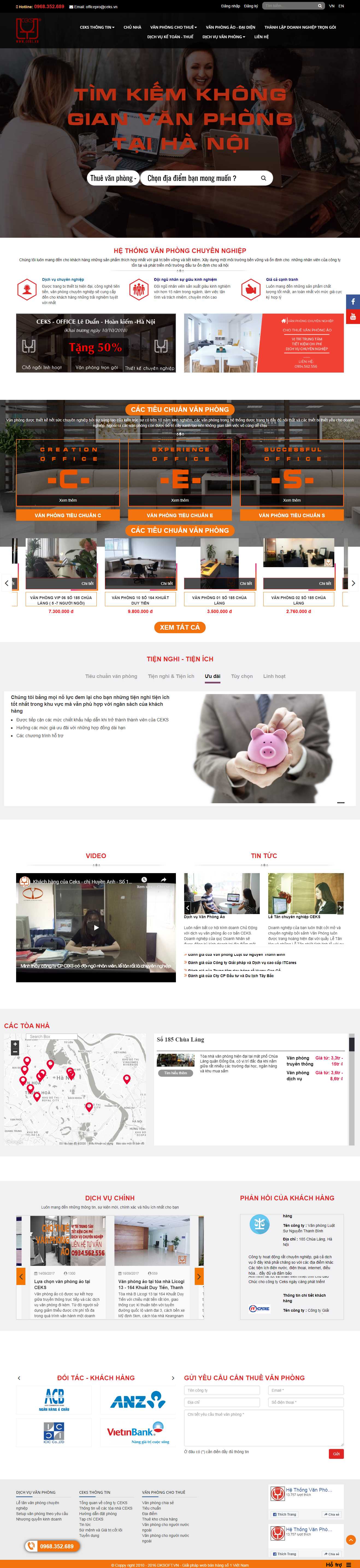 Thiết kế web cho thuê văn phòng - vanphongchuyennghiep.vn