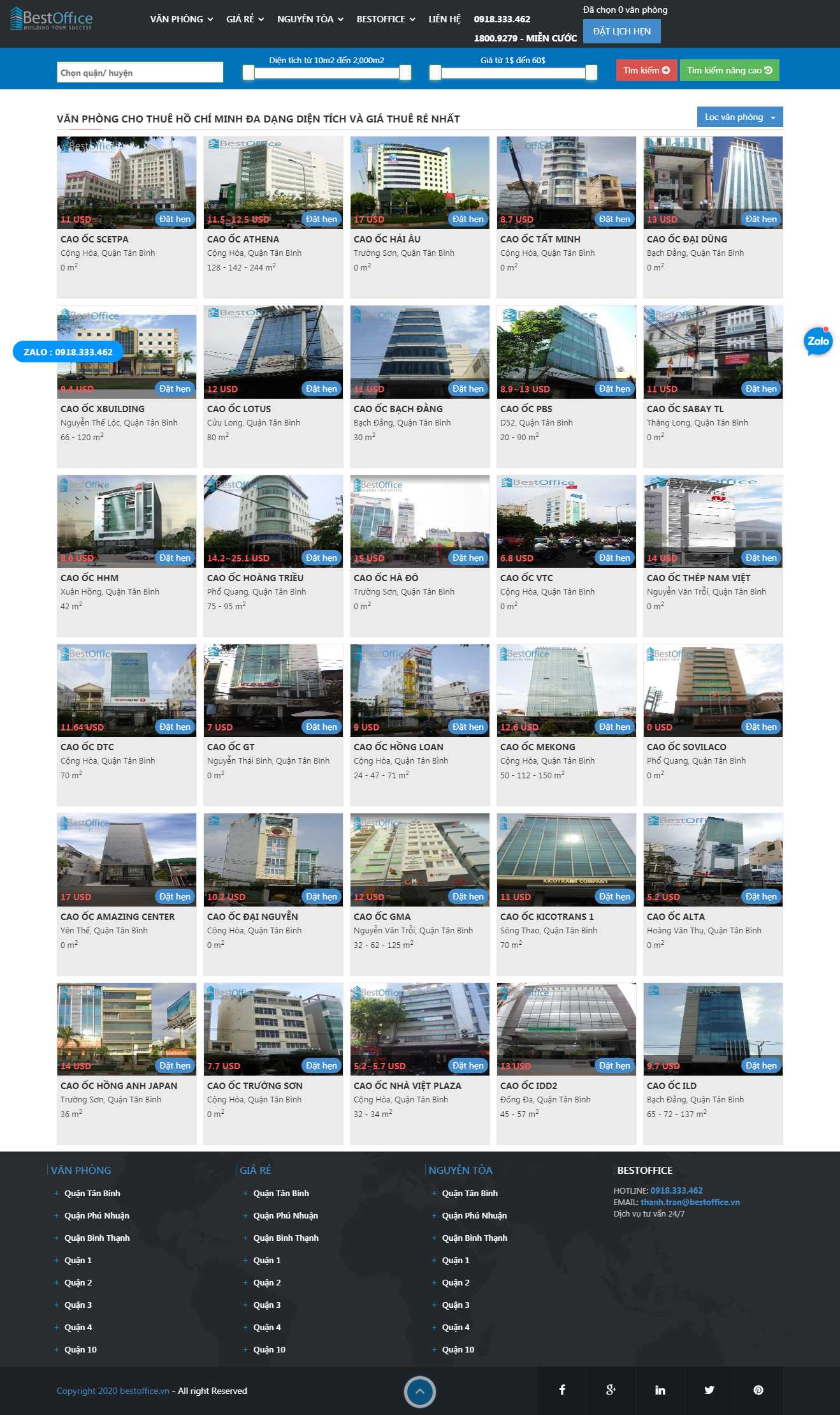 Thiết kế web cho thuê văn phòng - bestoffice.vn