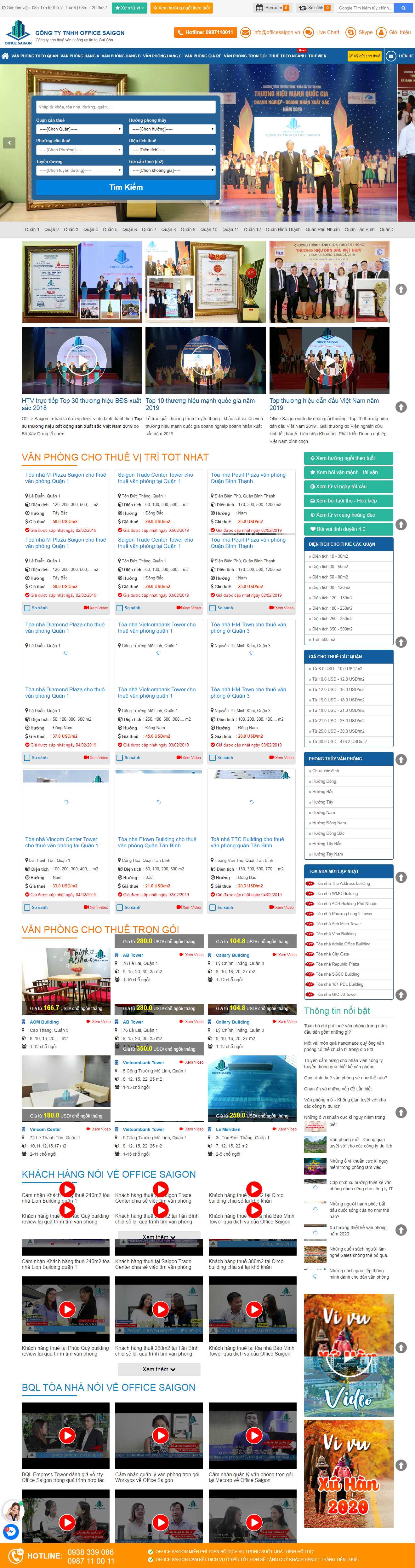 Thiết kế web cho thuê văn phòng - www.officesaigon.vn
