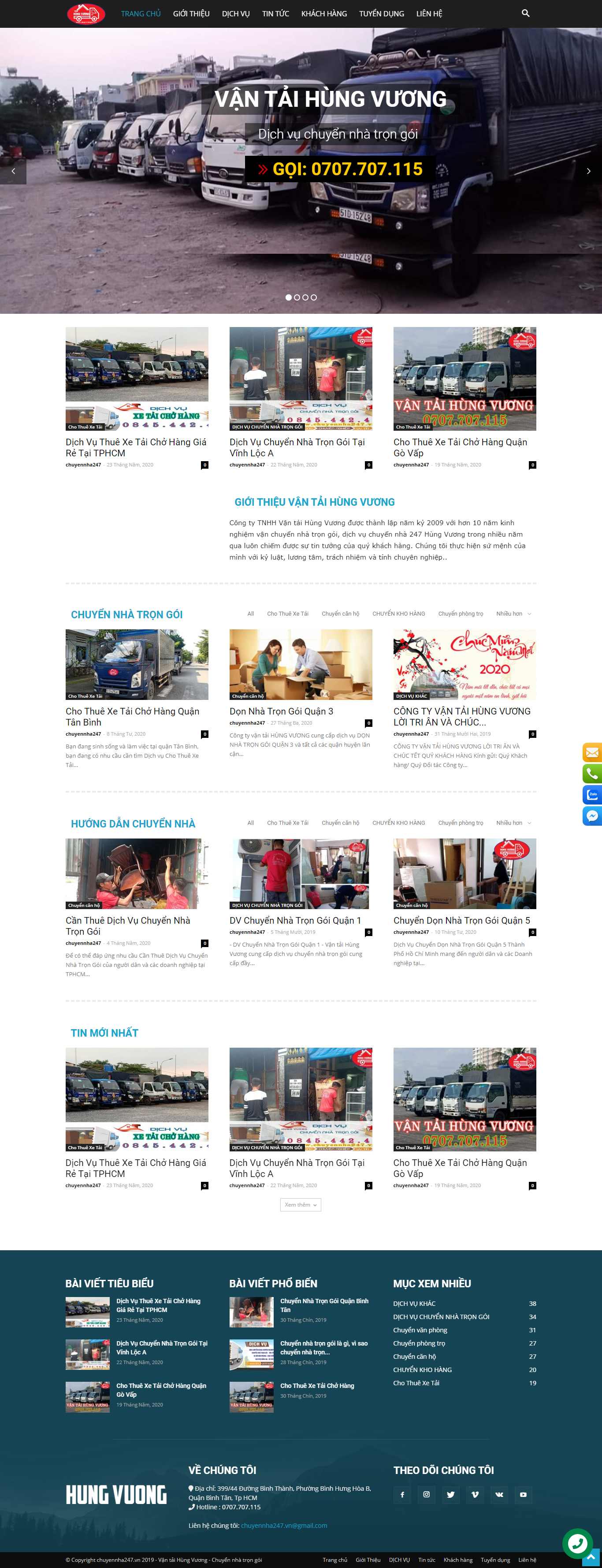 Thiết kế web chuyển nhà trọn gói - chuyennha247.vn