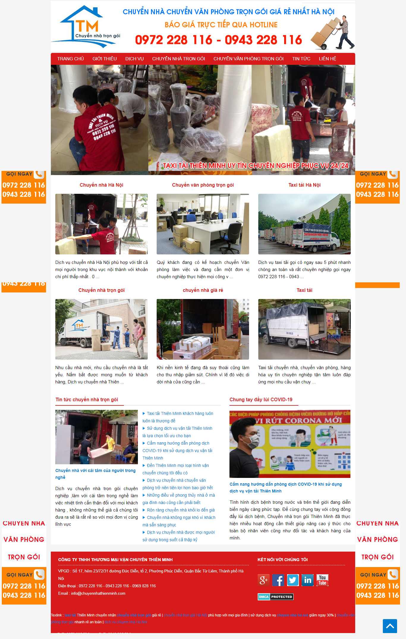 Thiết kế web chuyển nhà trọn gói - chuyennhathienminh.com