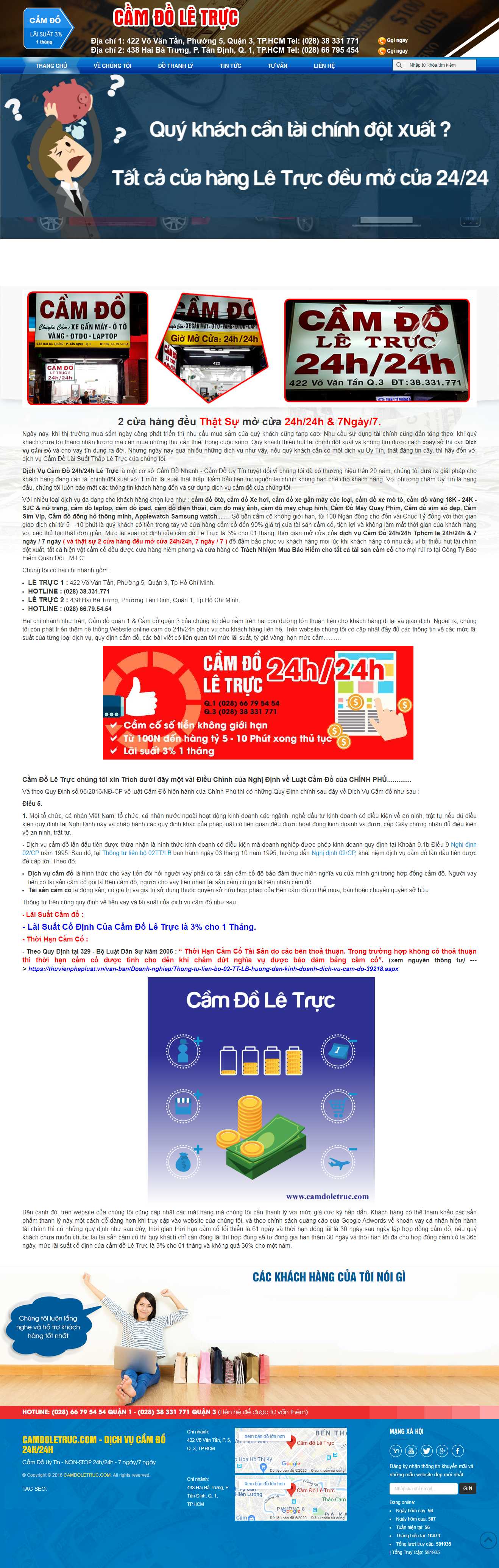 Thiết kế web dịch vụ cầm đồ - camdoletruc.com