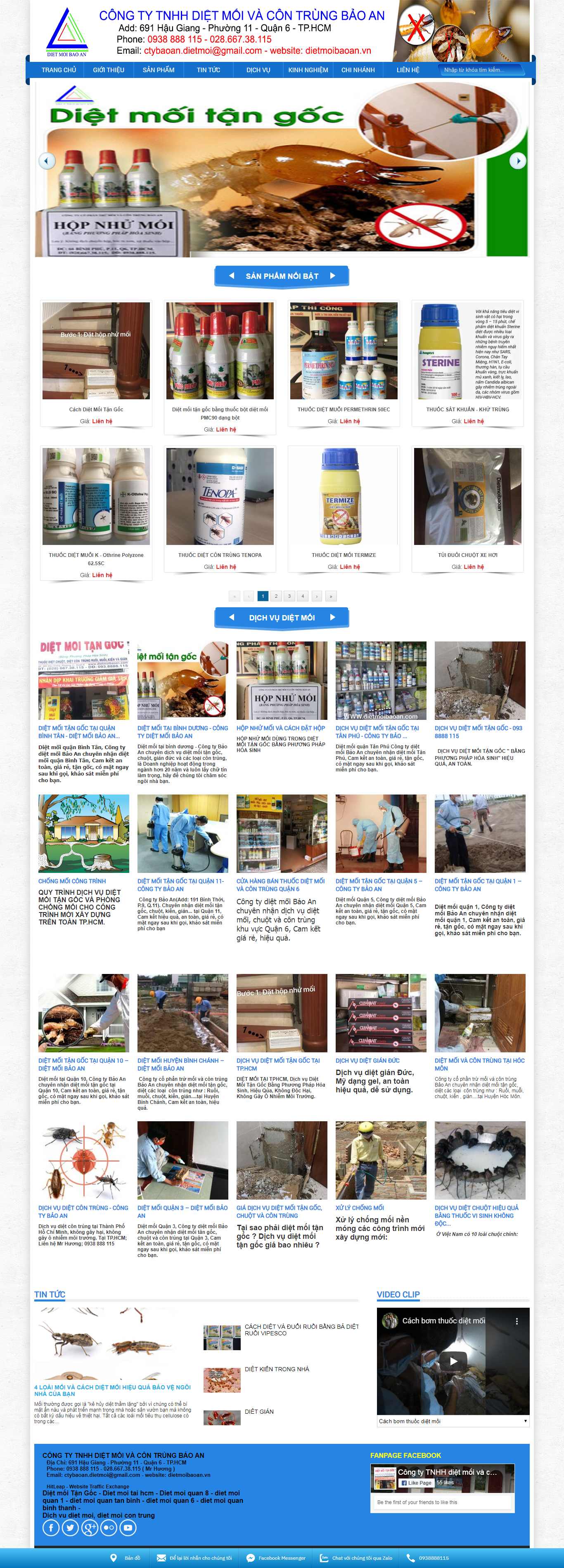 Thiết kế web dịch vụ diệt mối - dietmoibaoan.vn