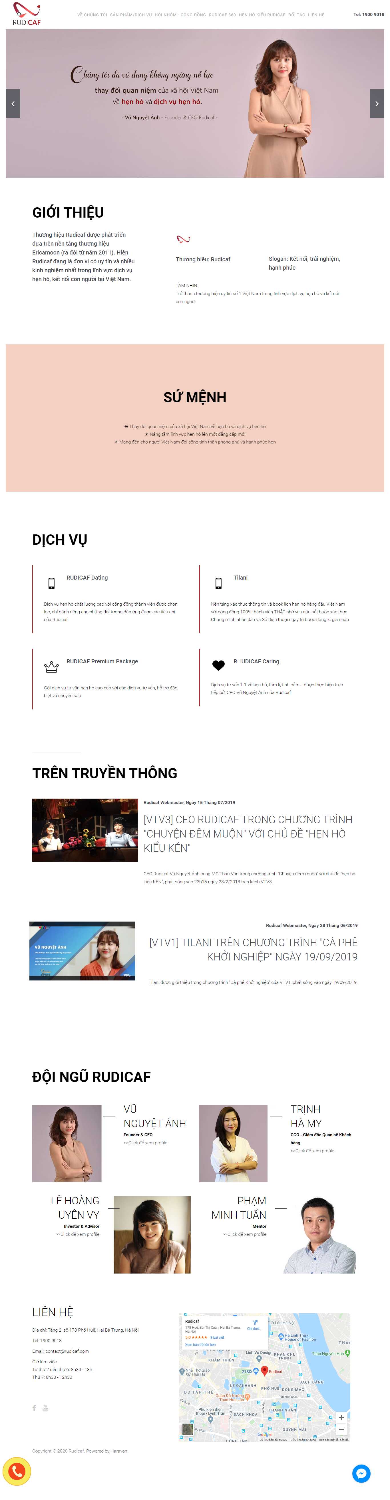 Thiết kế web dịch vụ hẹn hò - rudicaf.com
