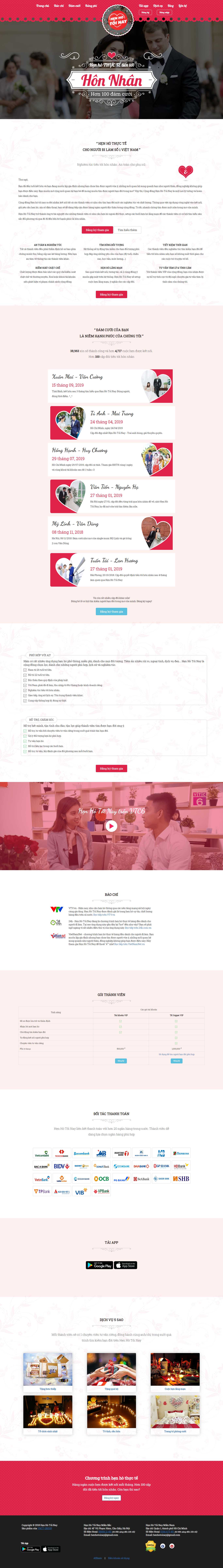 Thiết kế web dịch vụ hẹn hò - henhotoinay.com
