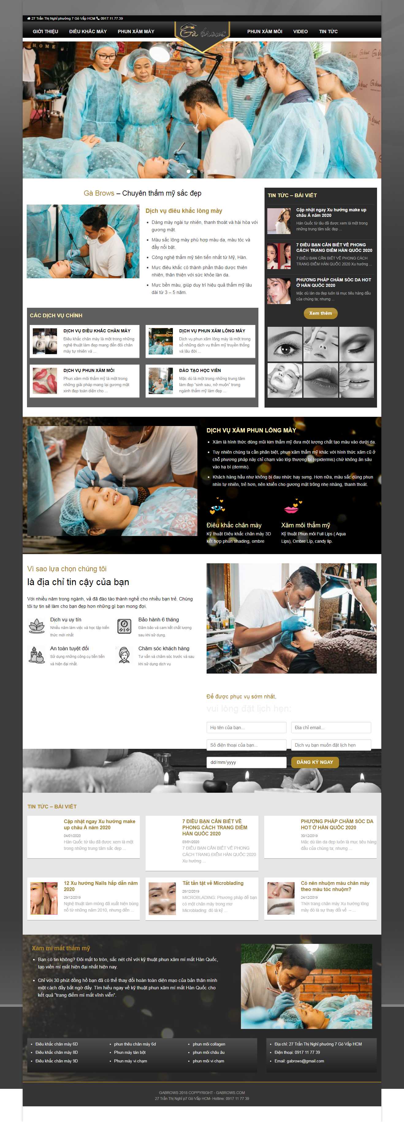 Thiết kế web dịch vụ phun săm - gabrows.com