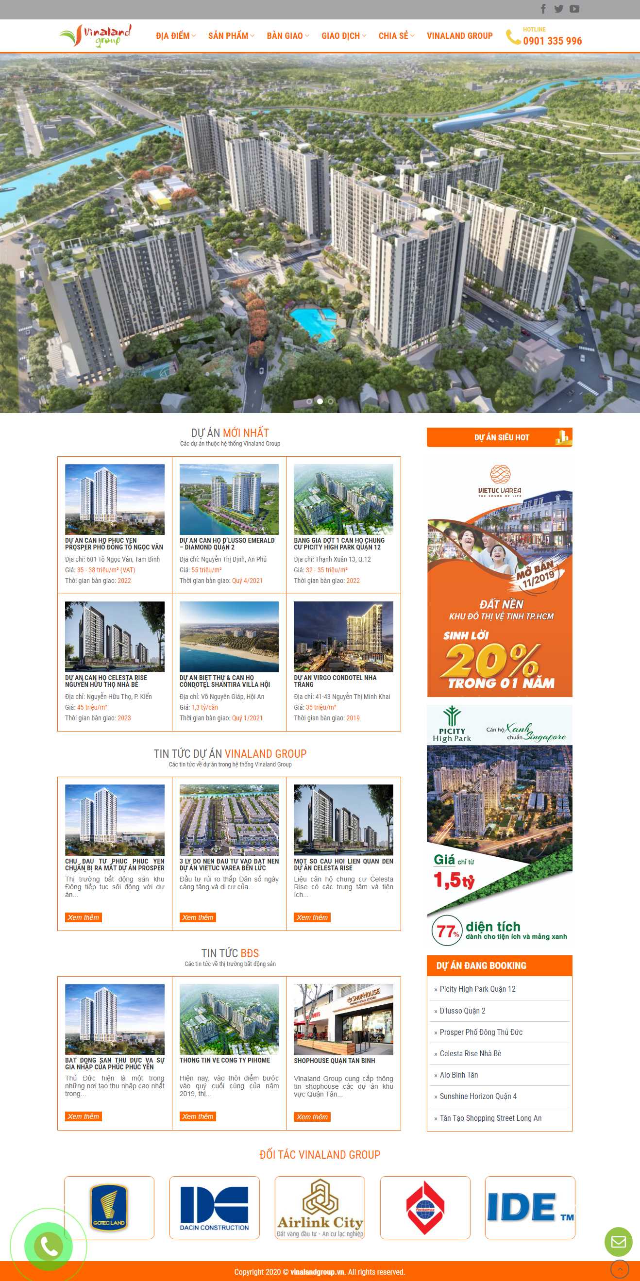 Thiết kế web dự án bds - vinalandgroup.vn