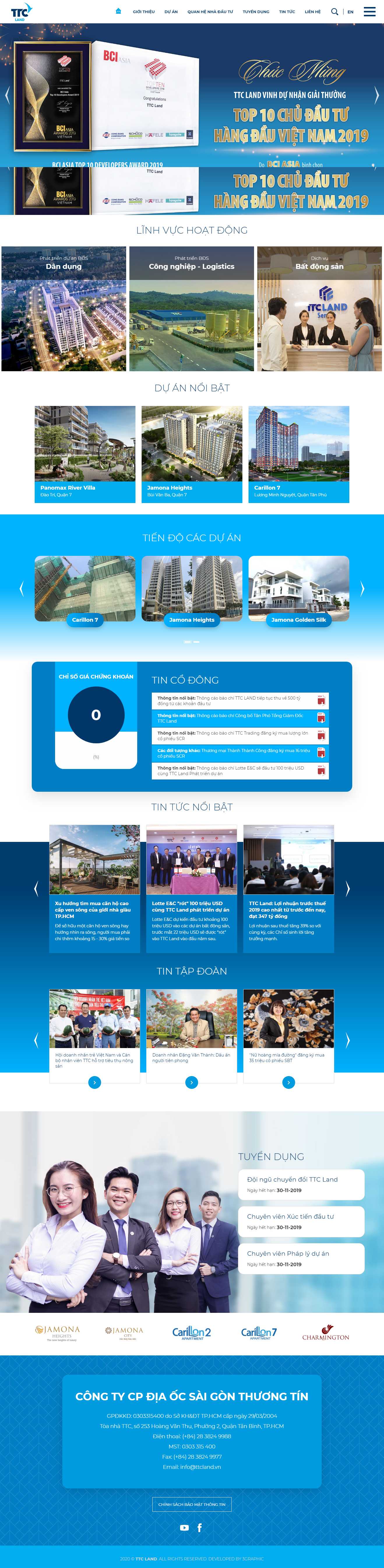 Thiết kế web dự án bds - ttcland.vn