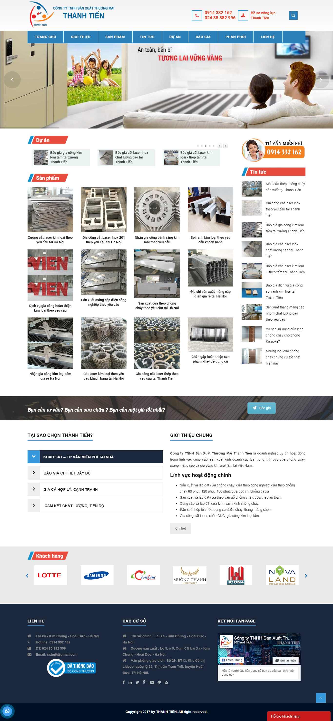 Thiết kế web doanh nghiệp sản xuất - thanhtiensheetmetal.com