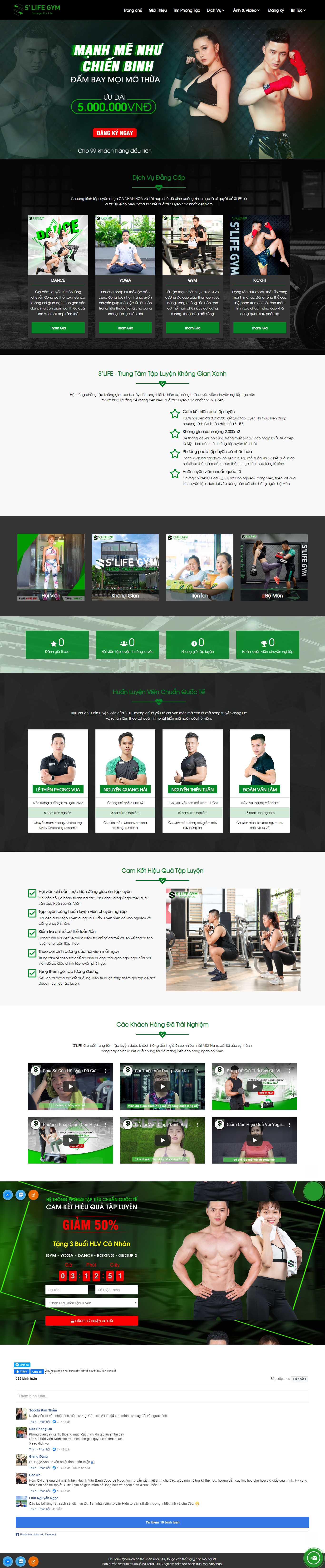 Thiết kế web fitness - slifegym.vn