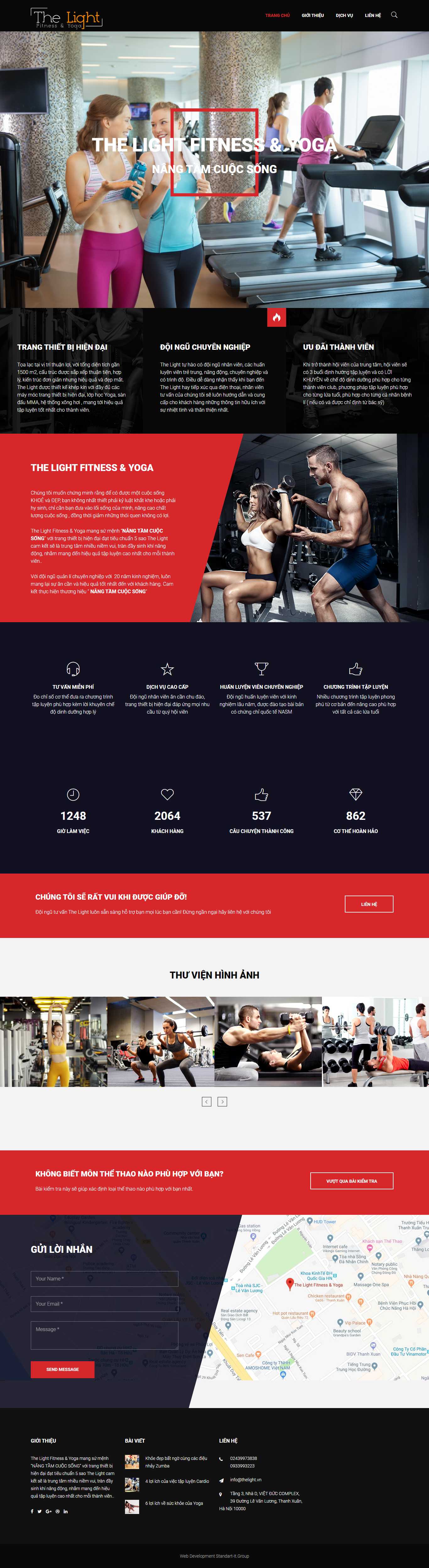 Thiết kế web fitness - thelight.vn