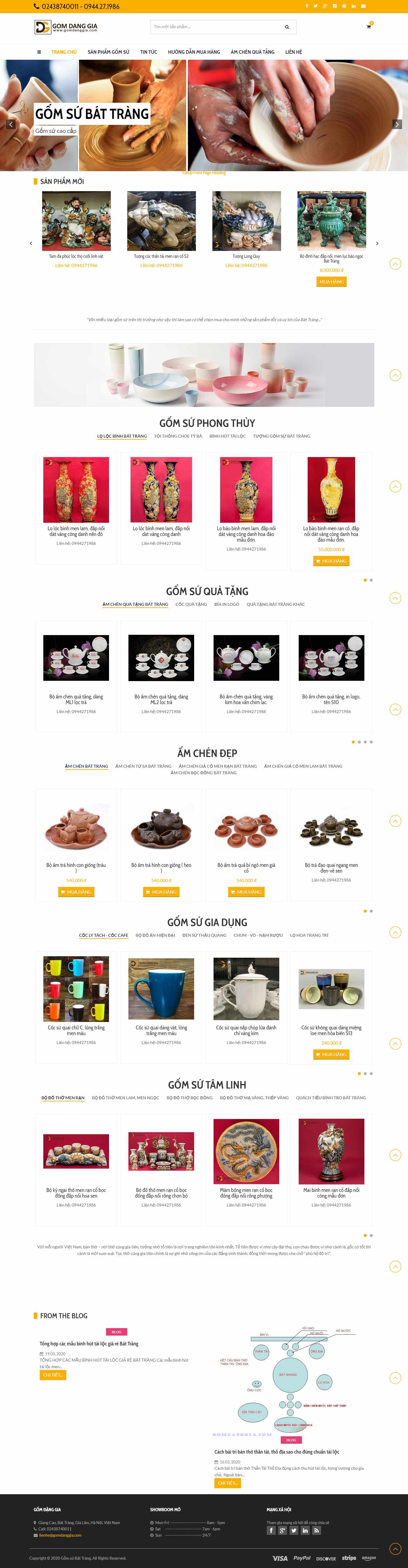 Thiết kế web gốm sứ - mỹ nghệ - www.gomdanggia.com