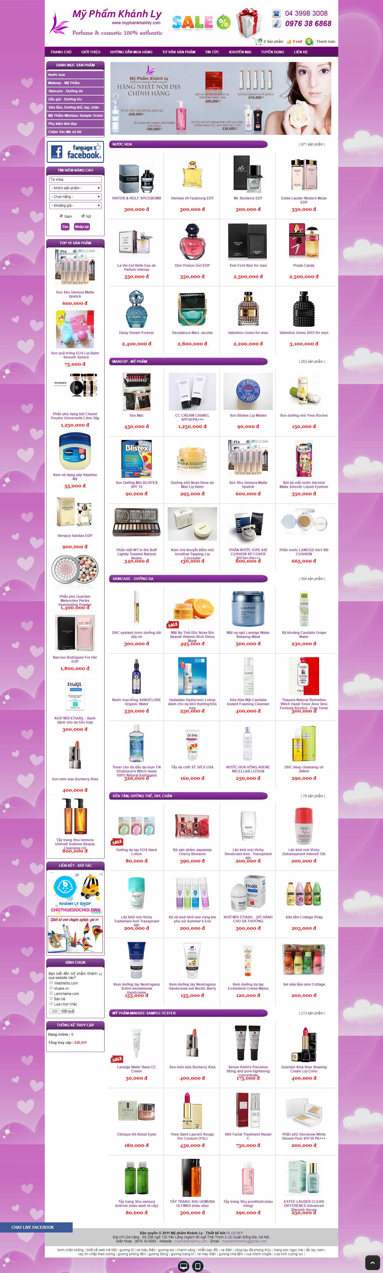 Thiết kế web hàng xách tay - myphamkhanhly.com