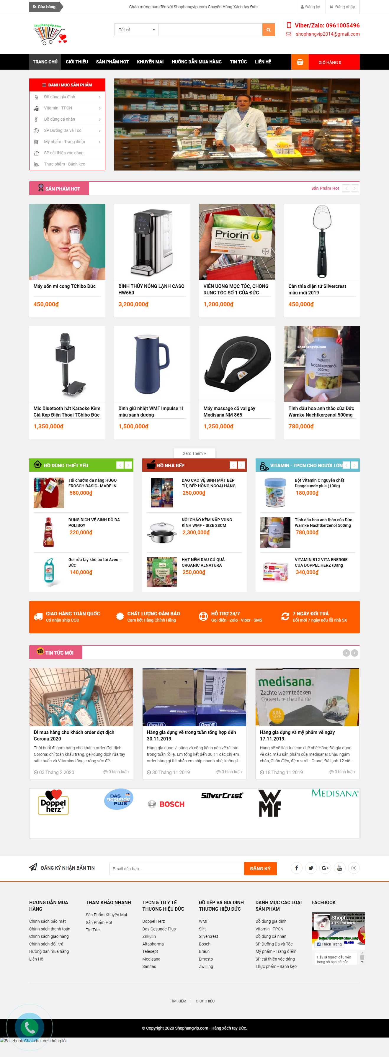 Thiết kế web hàng xách tay - shophangvip.com
