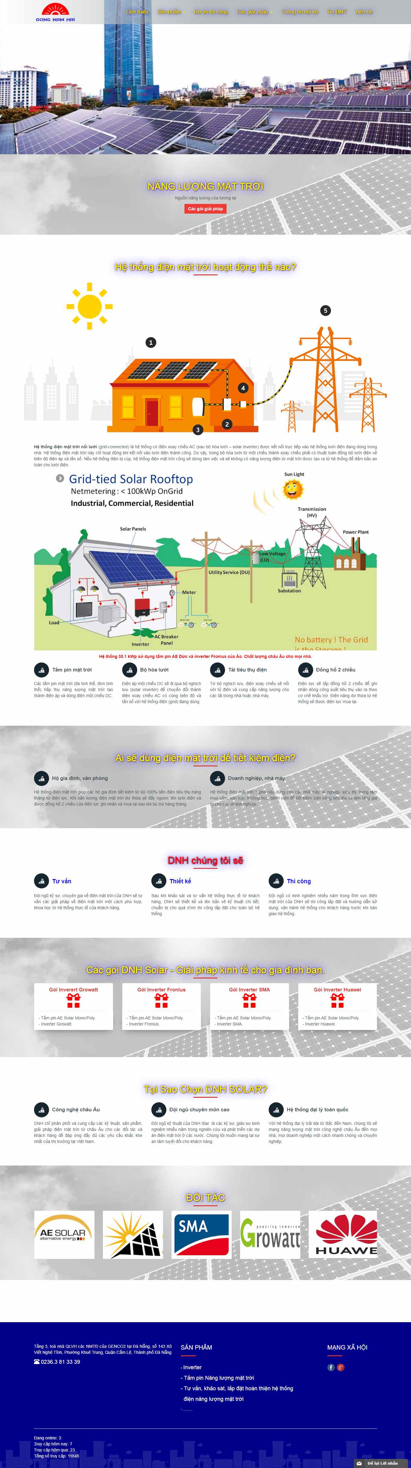Thiết kế web hệ thống điện mặt trời - dnhsolar.com