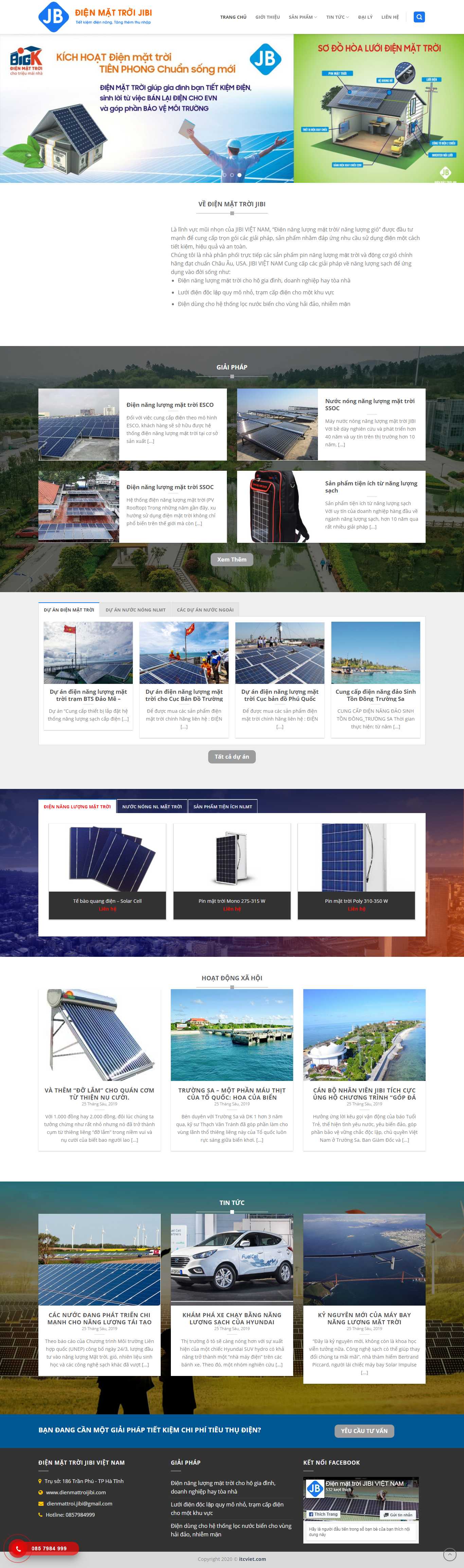 Thiết kế web hệ thống điện mặt trời - dienmattroijibi.com