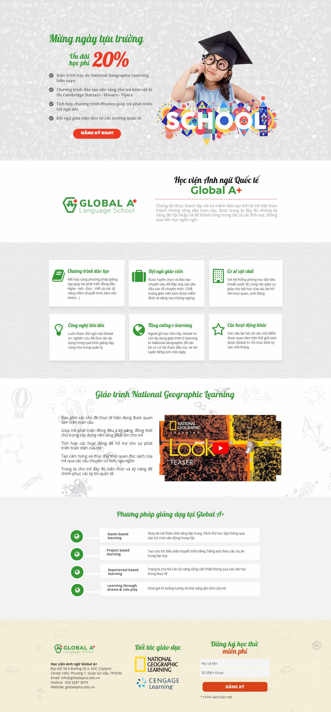 Thiết kế web học viện anh ngữ - www.globalaplus.edu.vn