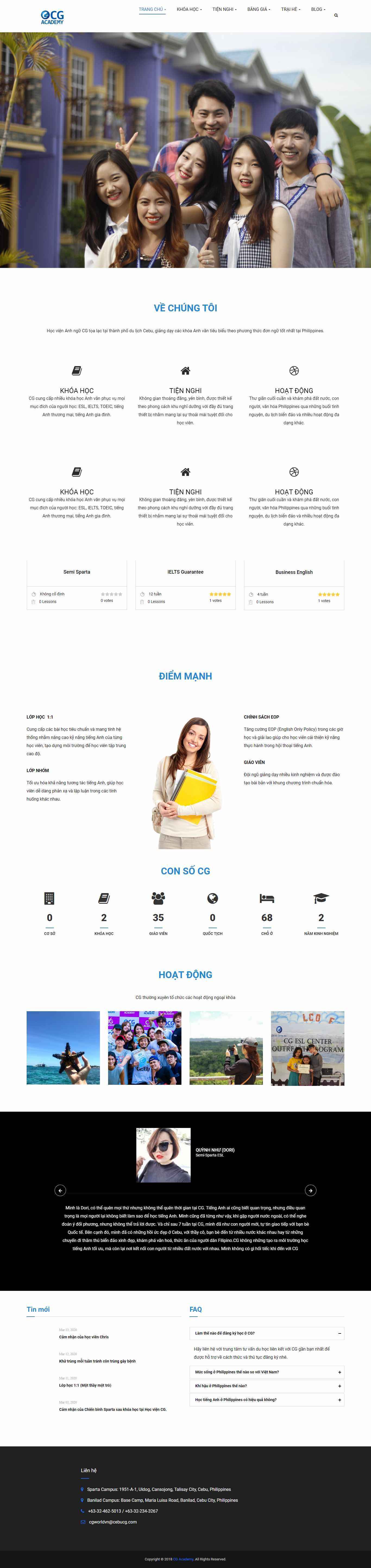 Thiết kế web học viện anh ngữ - cebucg.edu.vn
