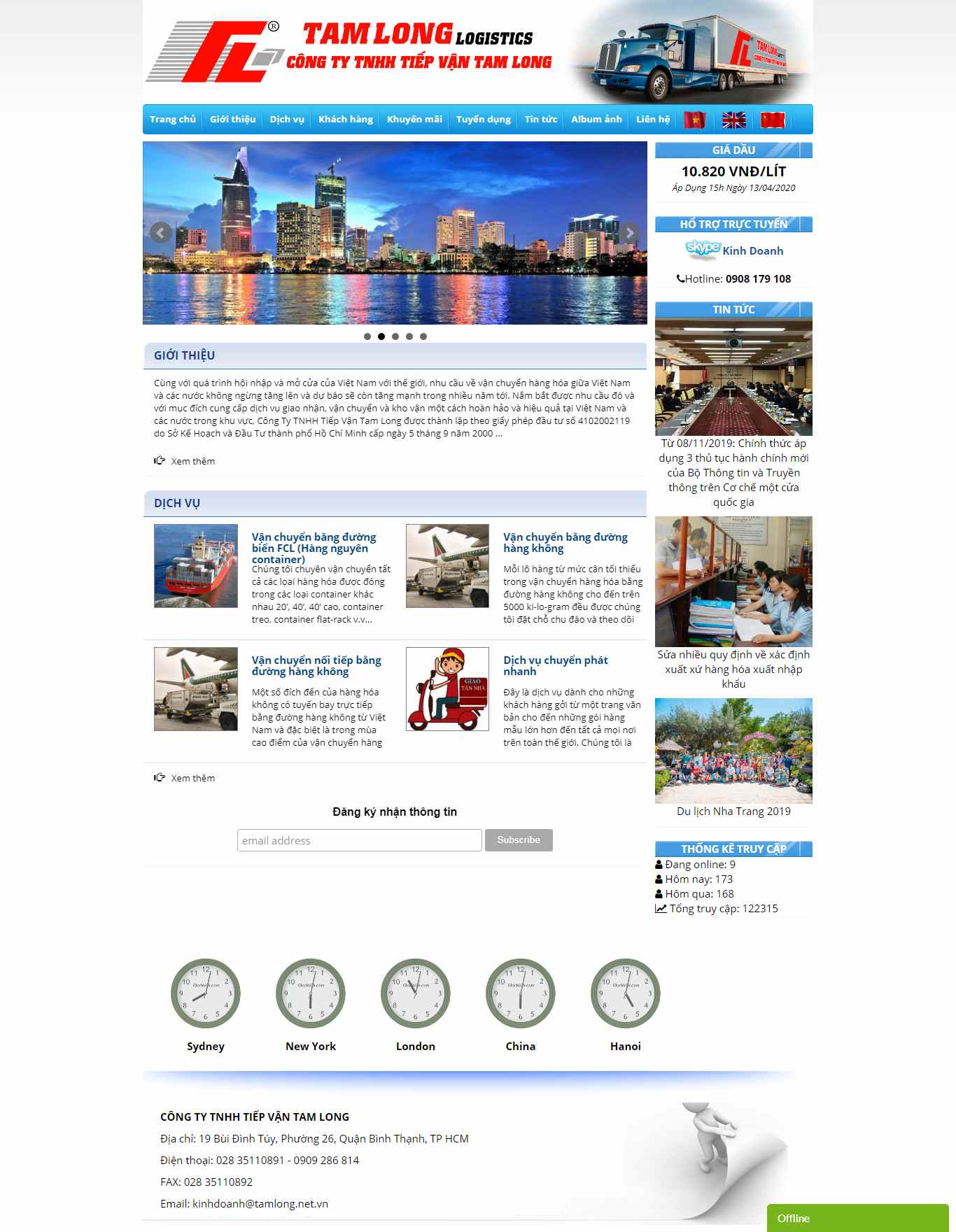 Thiết kế web kho bãi - tamlong.com