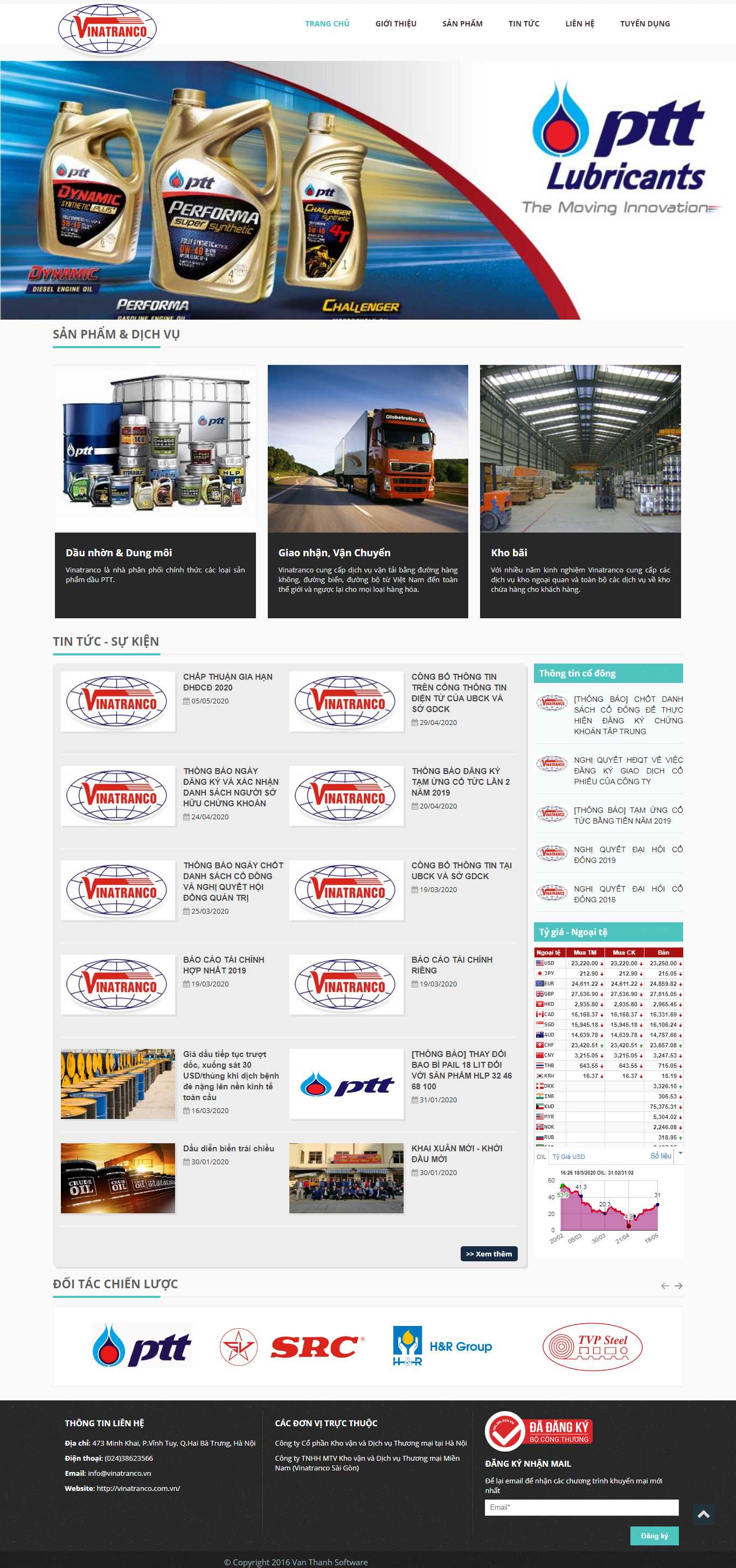 Thiết kế web kho bãi - vinatranco.com.vn
