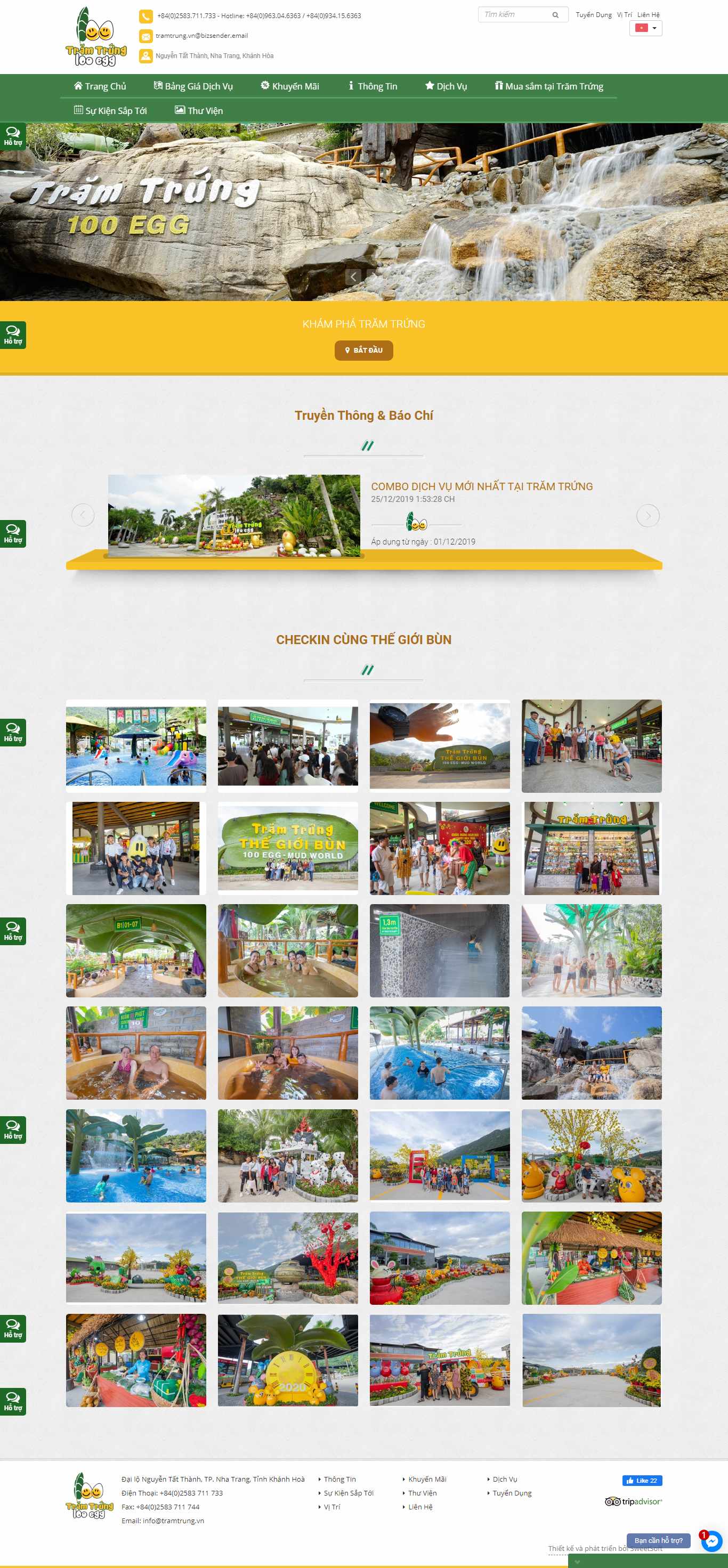 Thiết kế web khu du lịch - tramtrung.vn