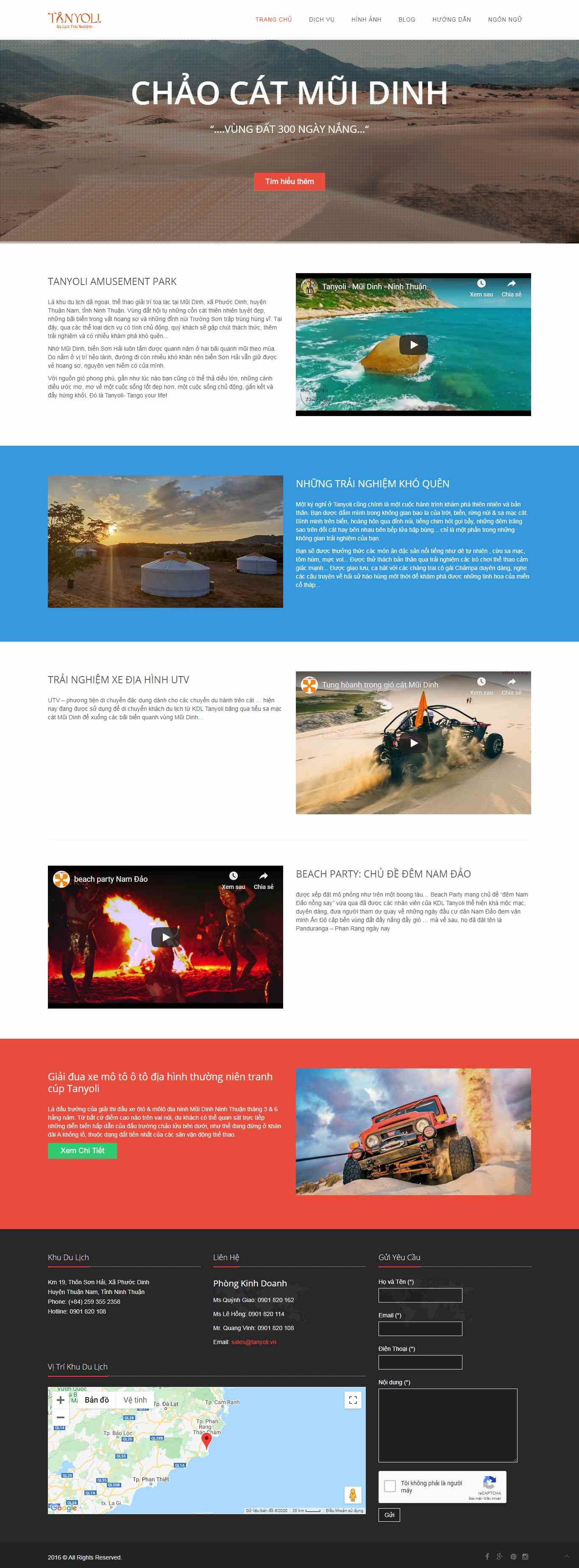 Thiết kế web khu du lịch - tanyoli.vn