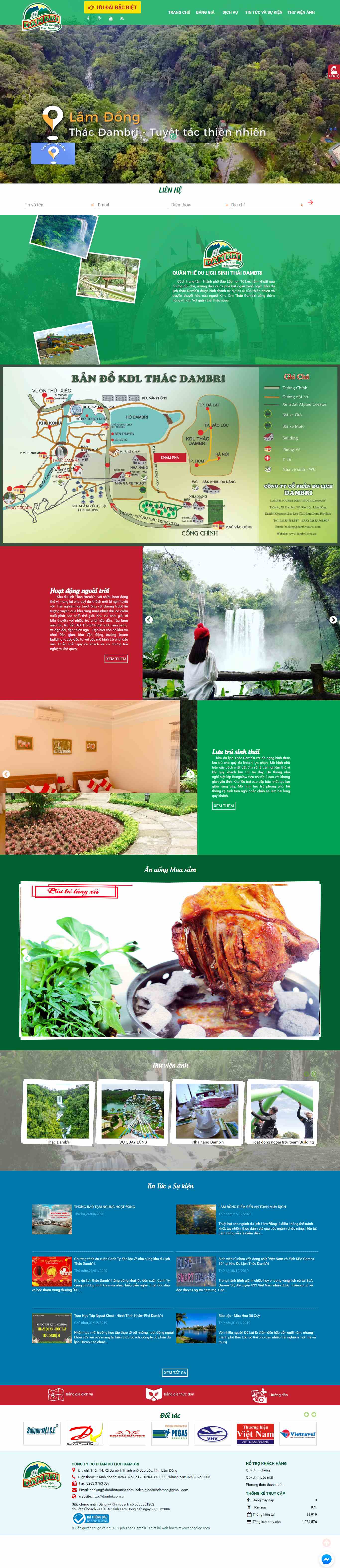 Thiết kế web khu du lịch - www.dambri.com.vn