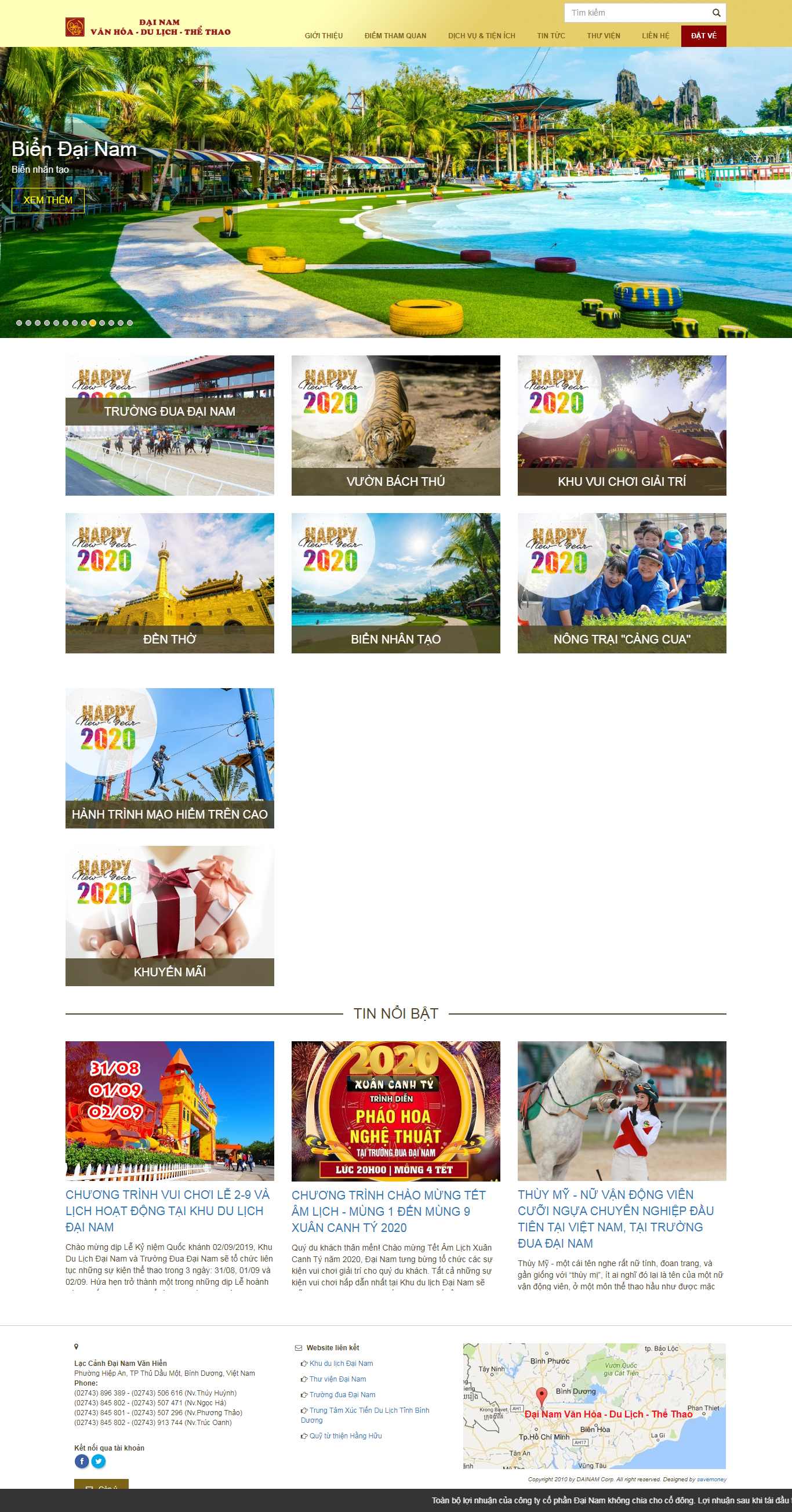 Thiết kế web khu du lịch - khudulichdainam.vn